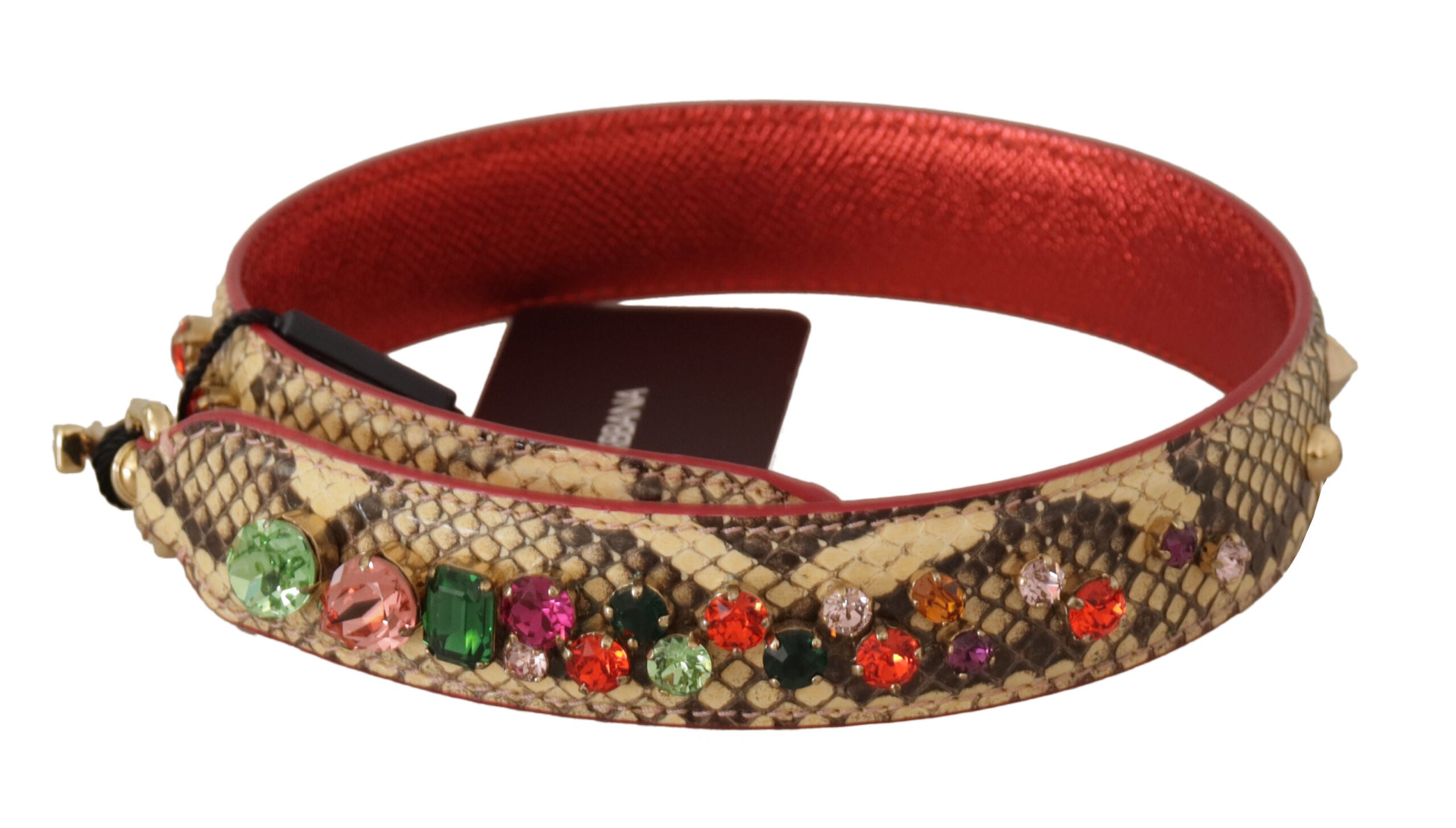 Geantă Dolce & Gabbana Elegant Bej Python, curea din piele