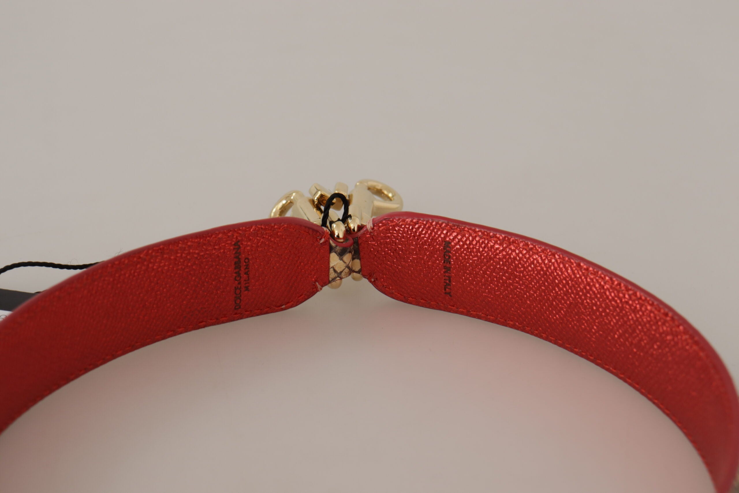 Geantă Dolce & Gabbana Elegant Bej Python, curea din piele