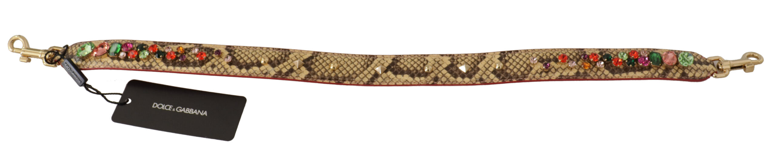 Geantă Dolce & Gabbana Elegant Bej Python, curea din piele