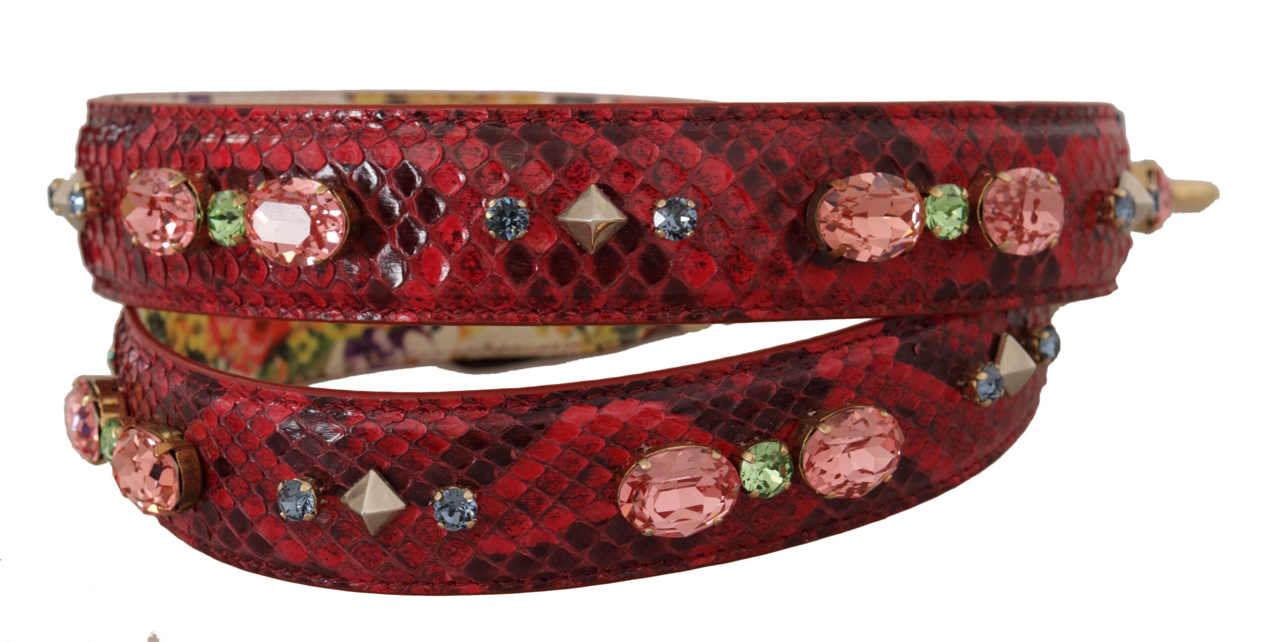 Geantă Dolce & Gabbana Elegant Red Python Leather Bag