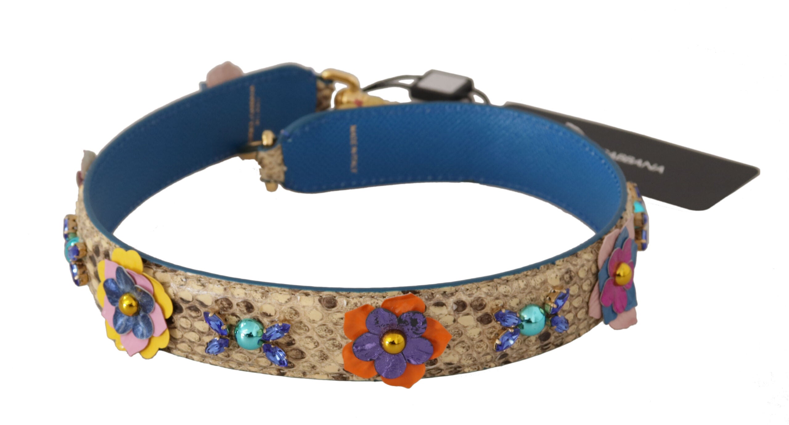 Curea elegantă din piele bej piton Dolce & Gabbana