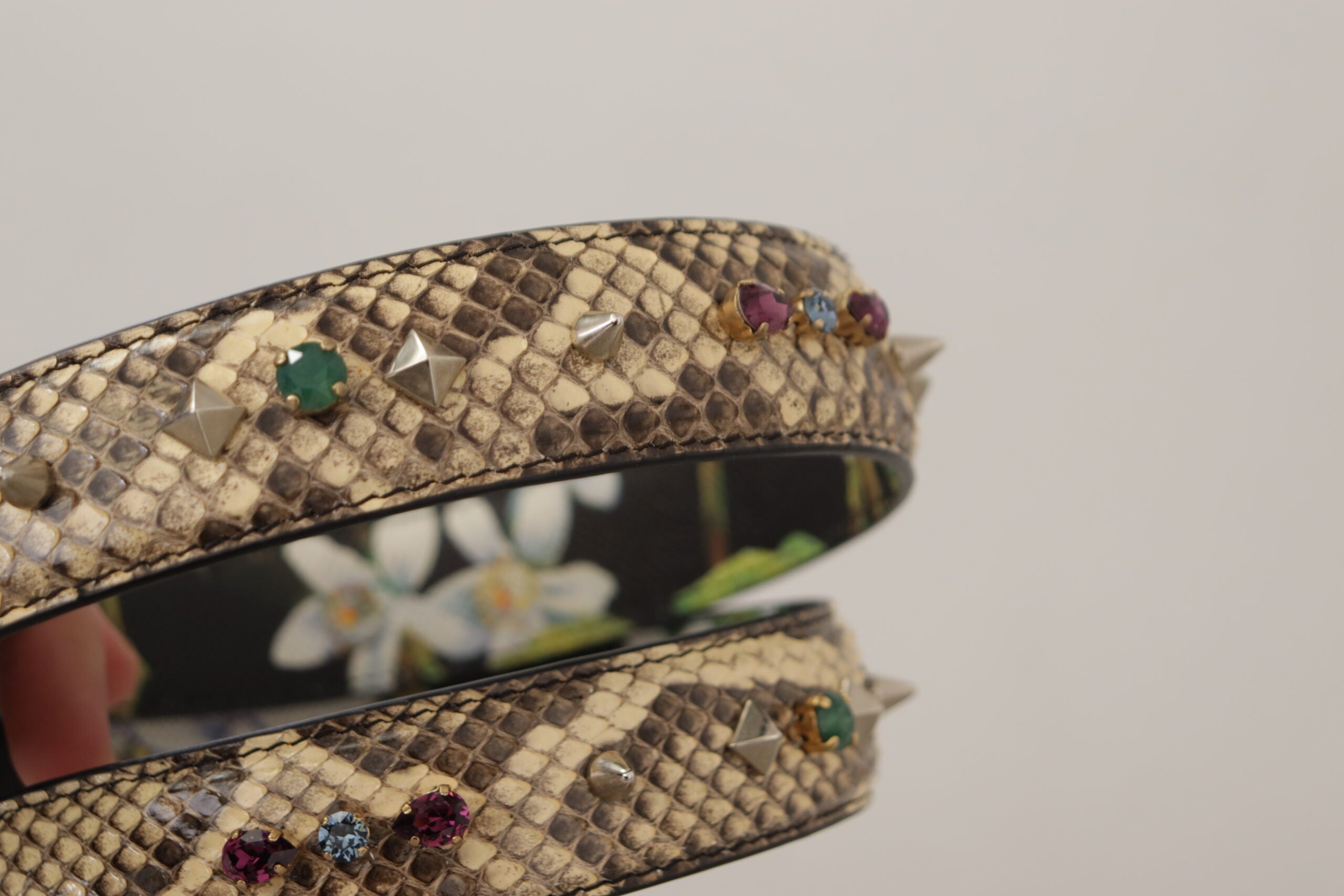 Curea de umăr elegantă din piele bej piton Dolce & Gabbana