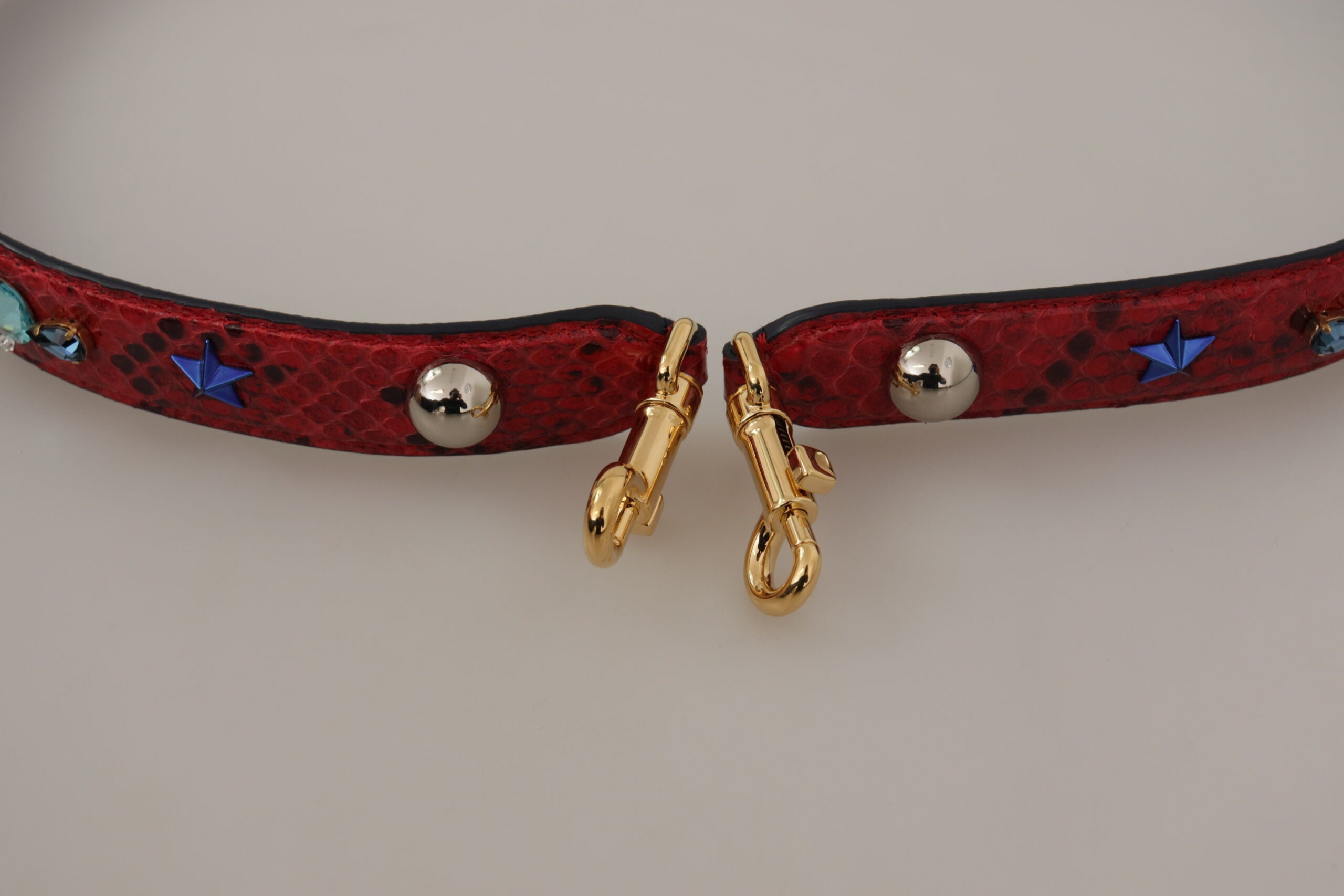 Curea de umăr Dolce & Gabbana Chic din piele roșie de piton