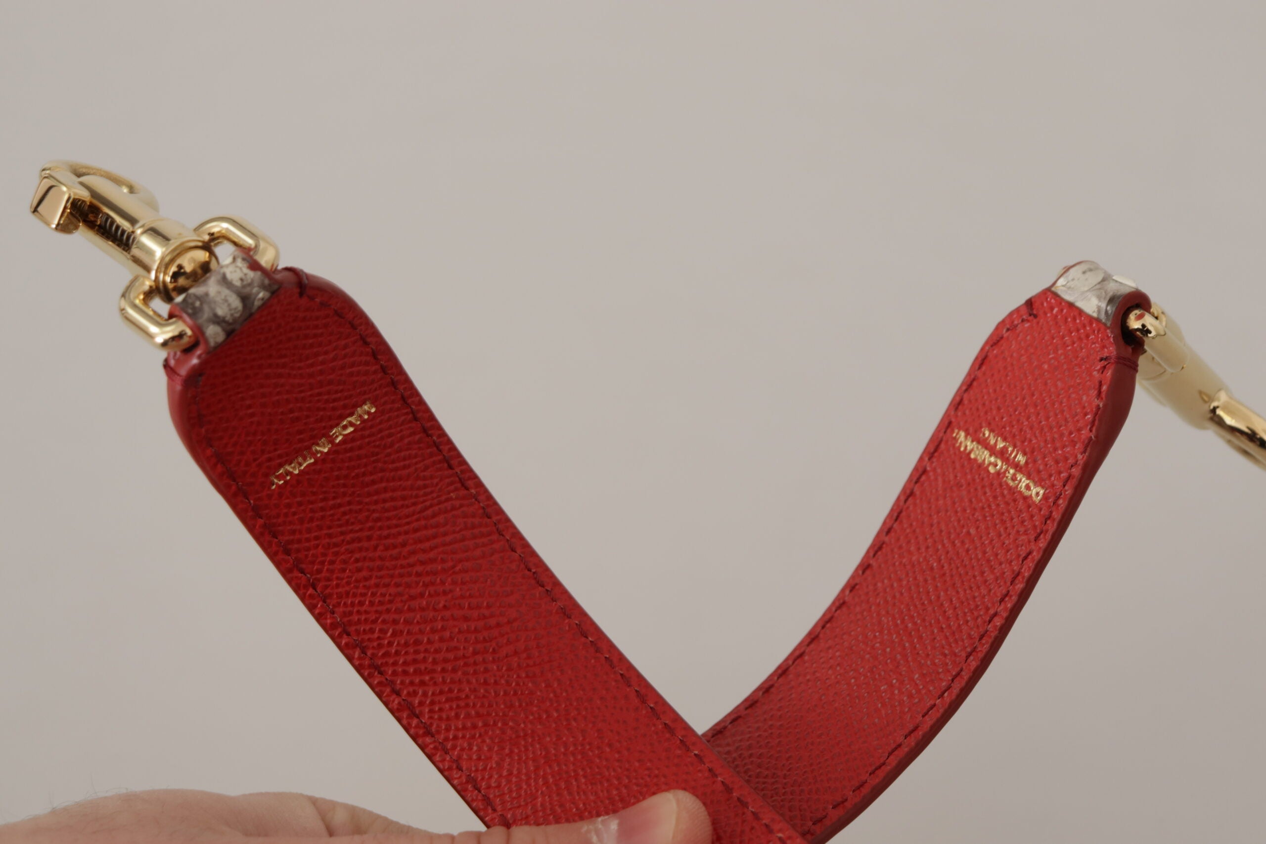 Geantă Dolce & Gabbana curea din piele piton opulentă bej