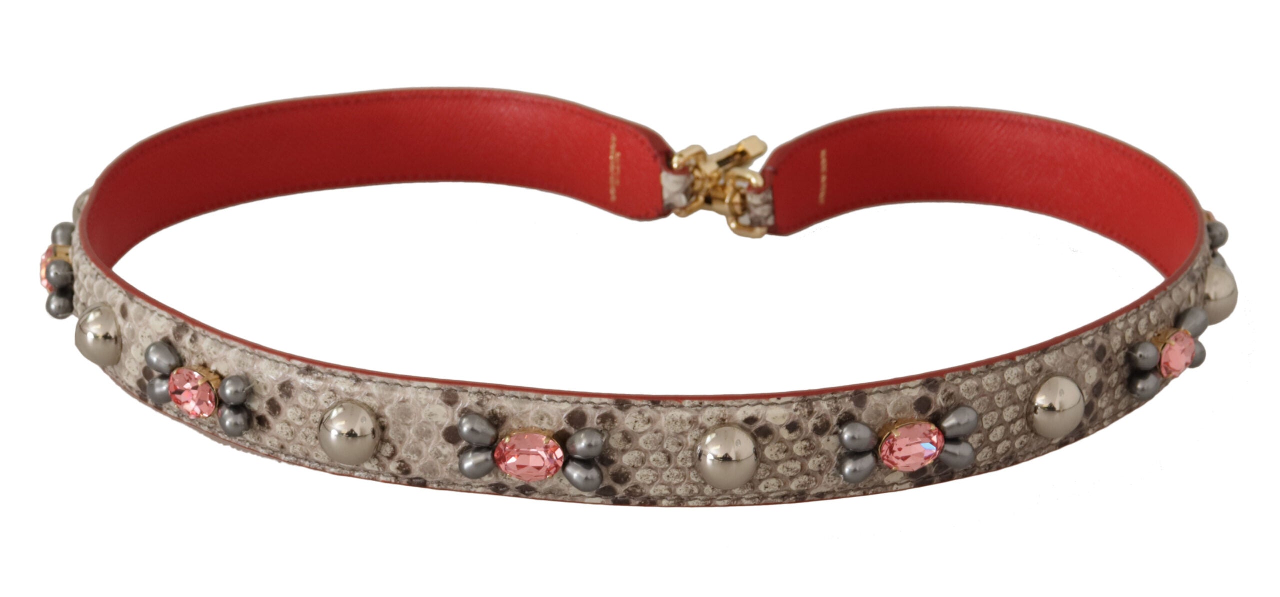 Geantă Dolce & Gabbana curea din piele piton opulentă bej