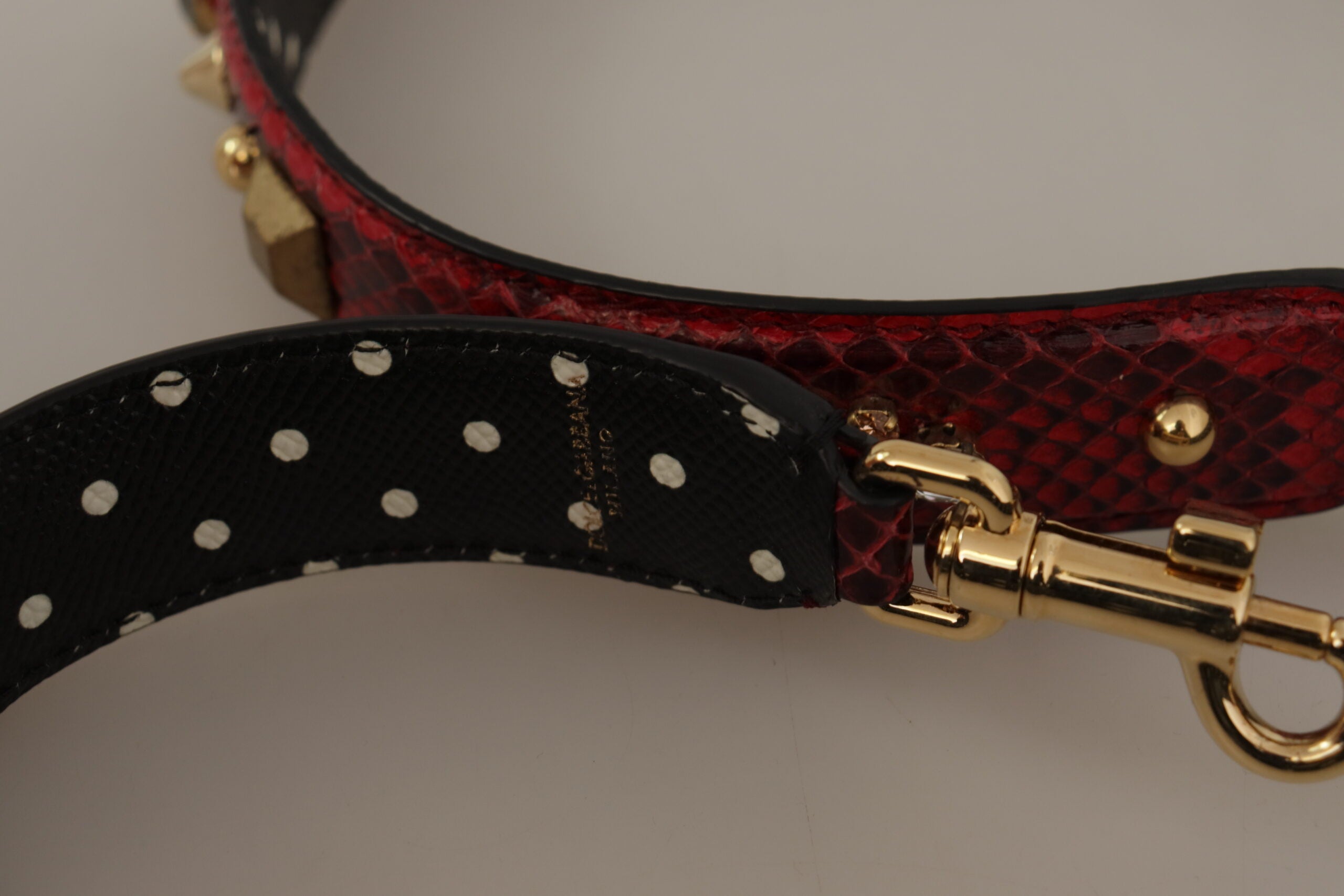 Geantă de umăr Dolce & Gabbana din piele roșie cu curea din piton