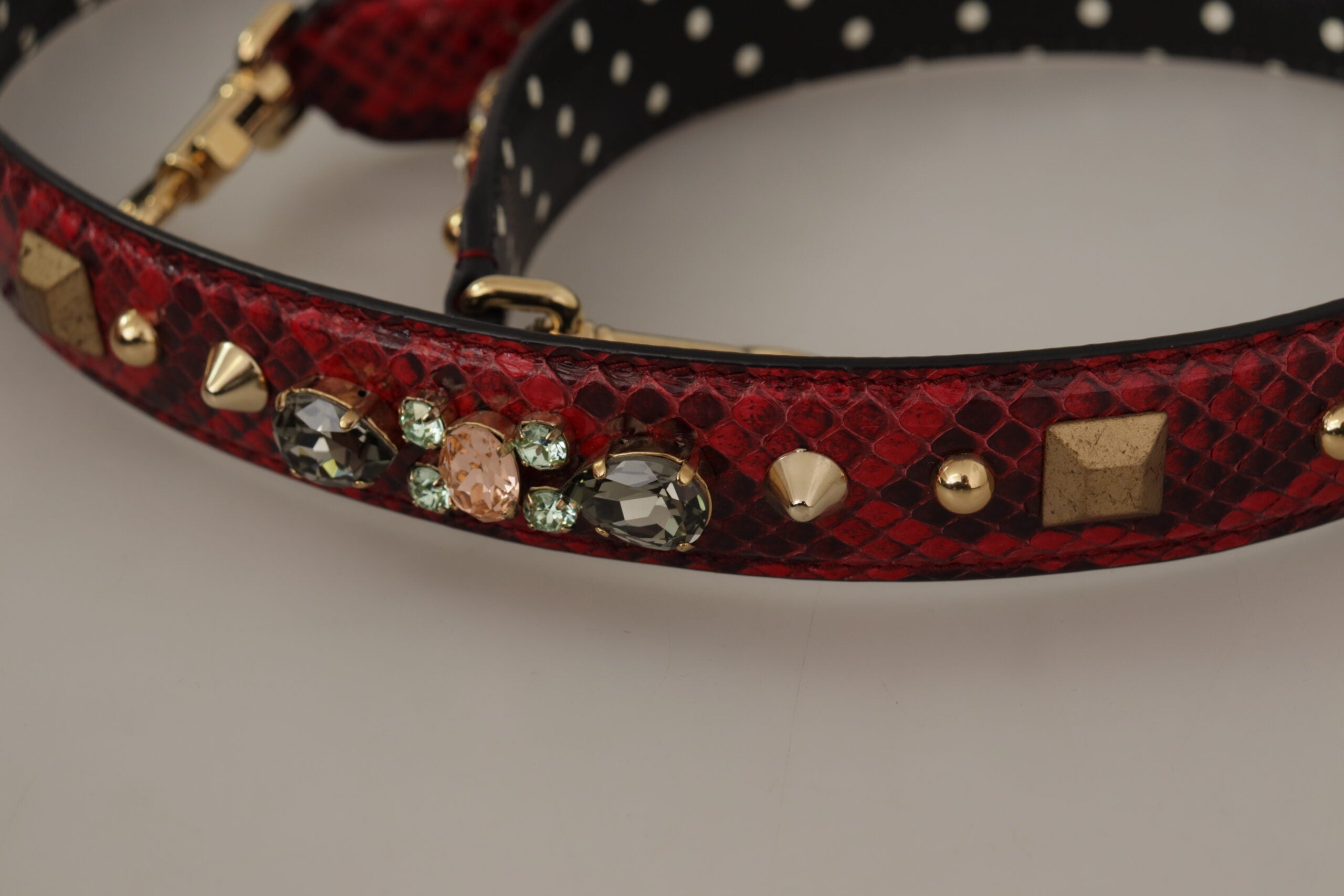 Geantă de umăr Dolce & Gabbana din piele roșie cu curea din piton