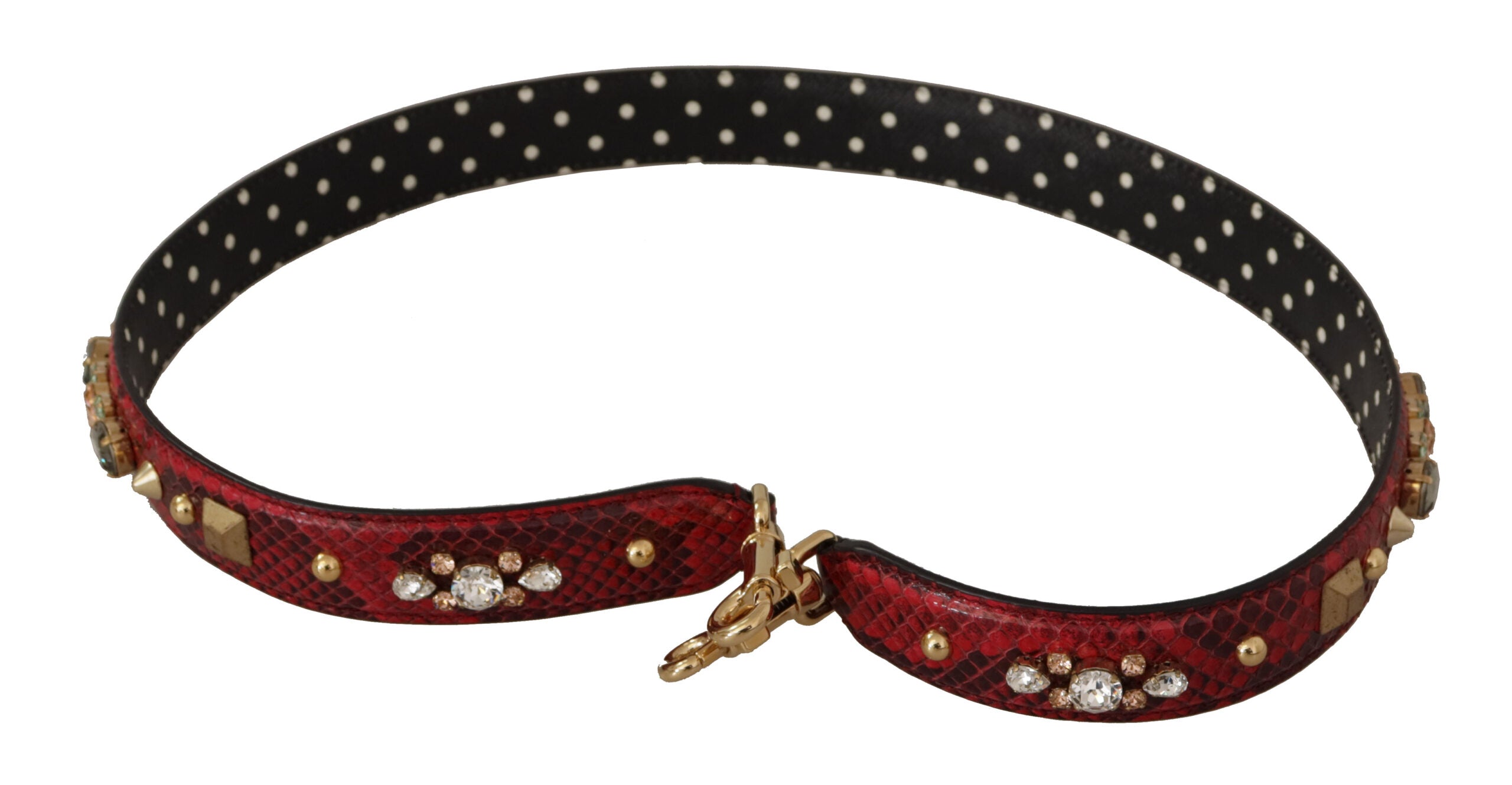 Geantă de umăr Dolce & Gabbana din piele roșie cu curea din piton