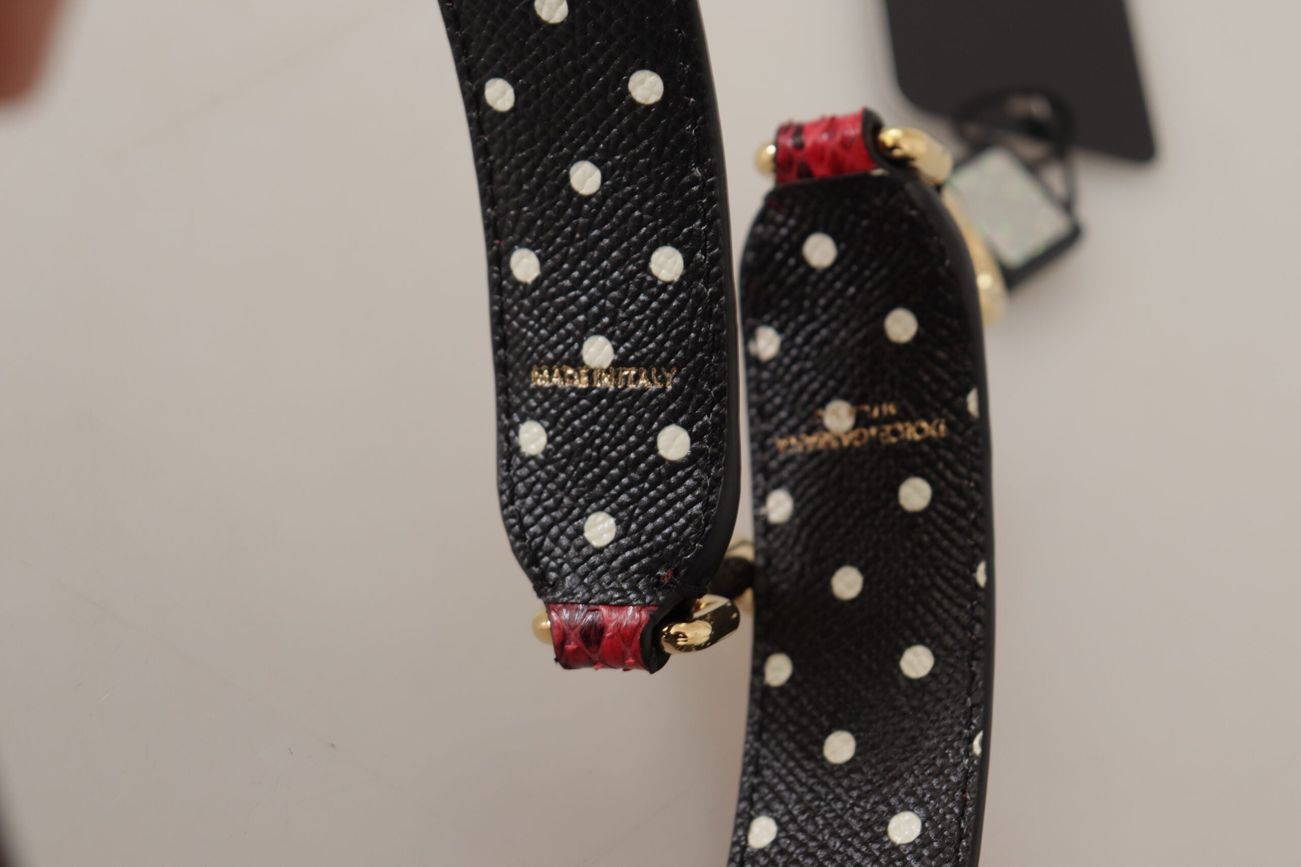 Curea de umăr elegantă din piele roșie de piton Dolce & Gabbana