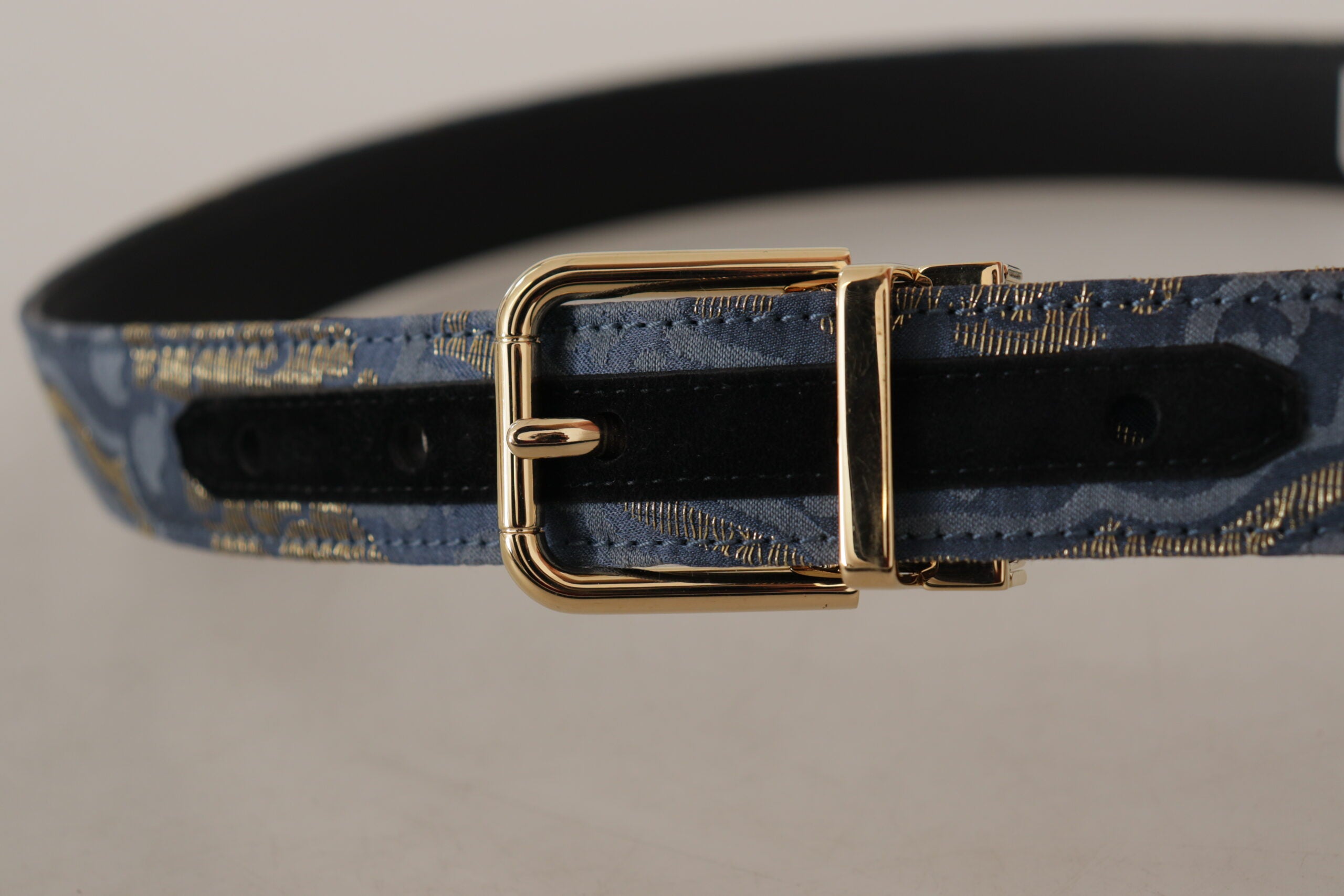 Dolce & Gabbana Eleganter marineblauer Ledergürtel
