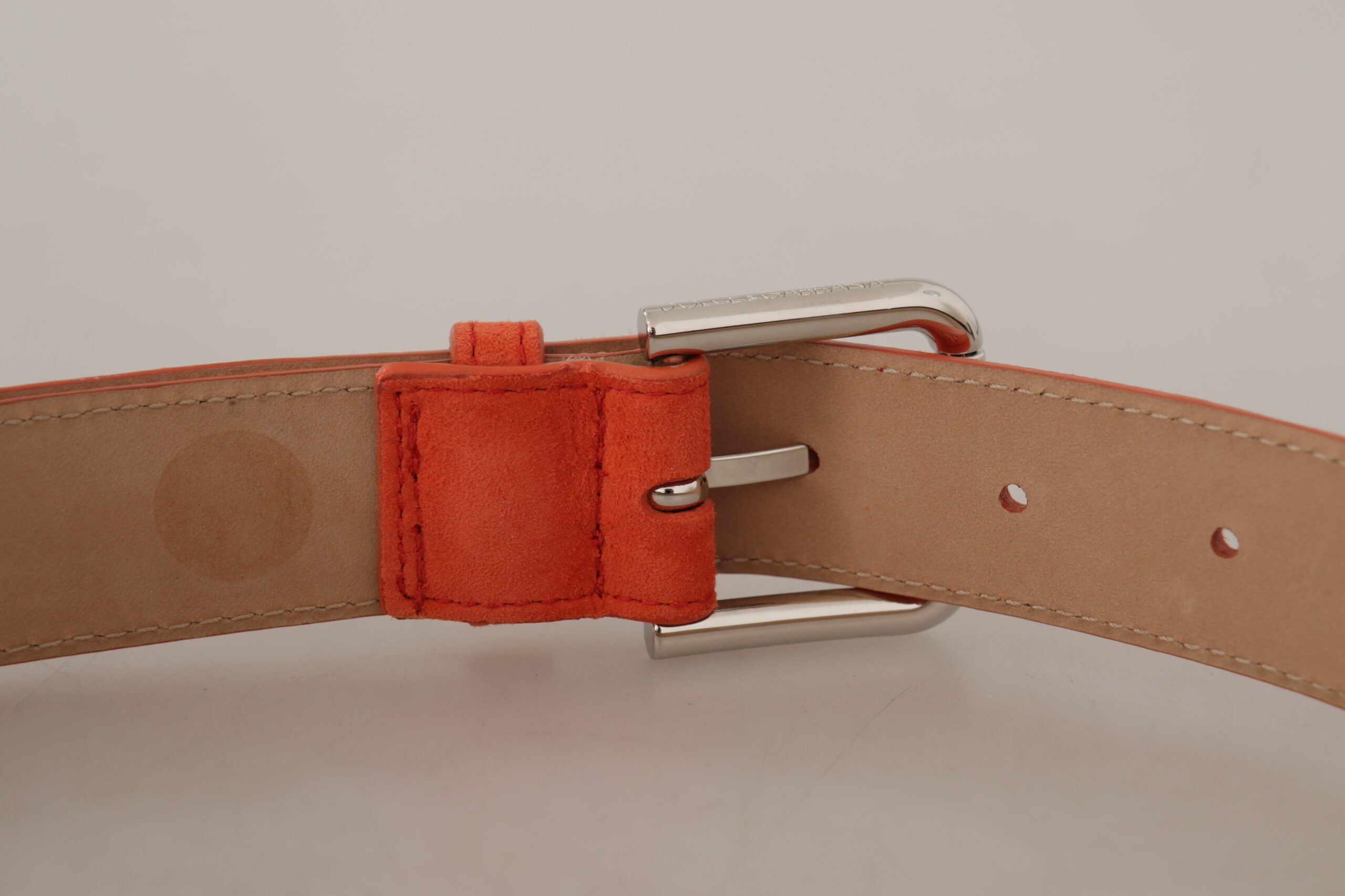 Dolce & Gabbana – Eleganter Wildledergürtel in leuchtendem Orange