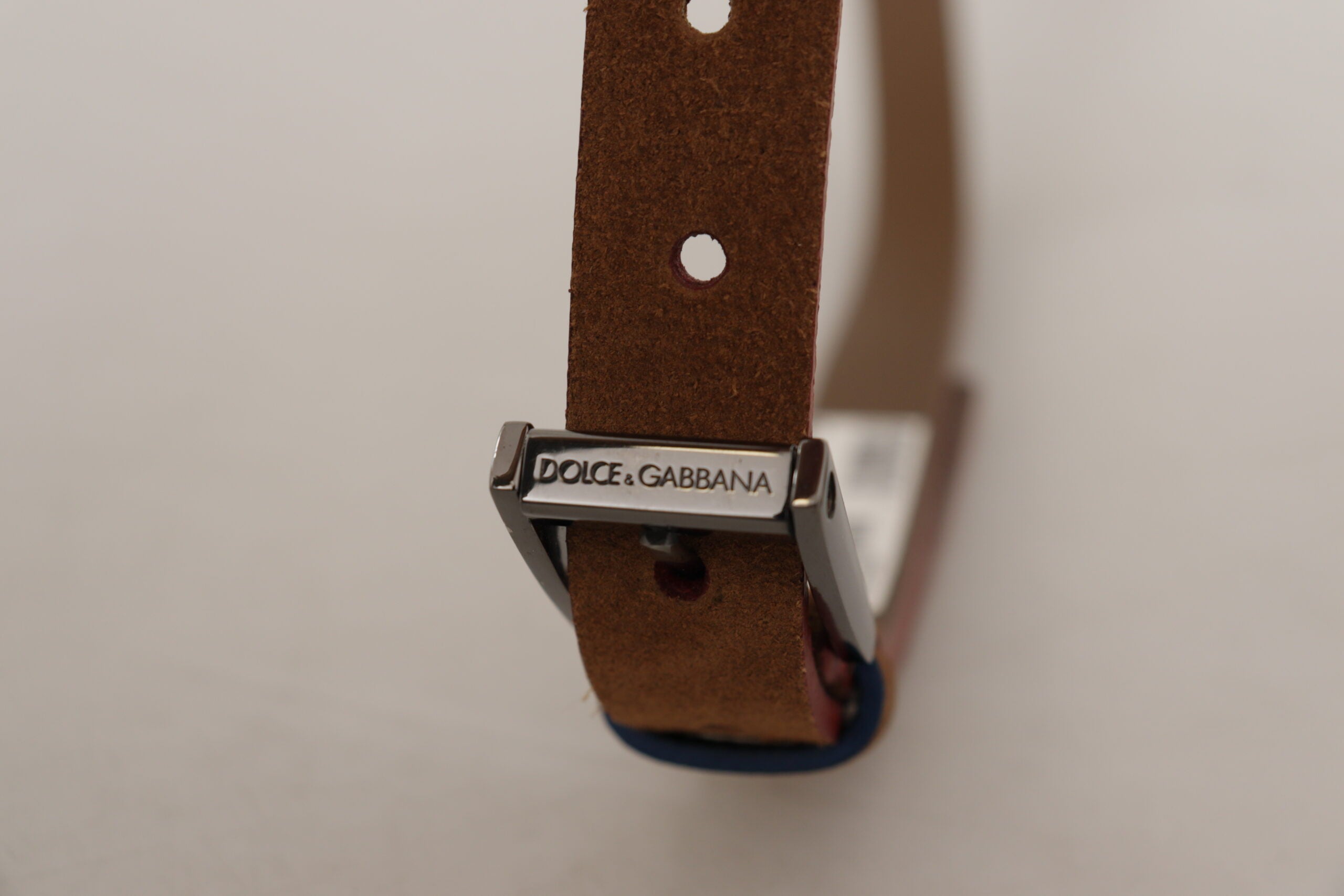 Dolce & Gabbana – Schicker Wildledergürtel mit Schnalle mit Logogravur