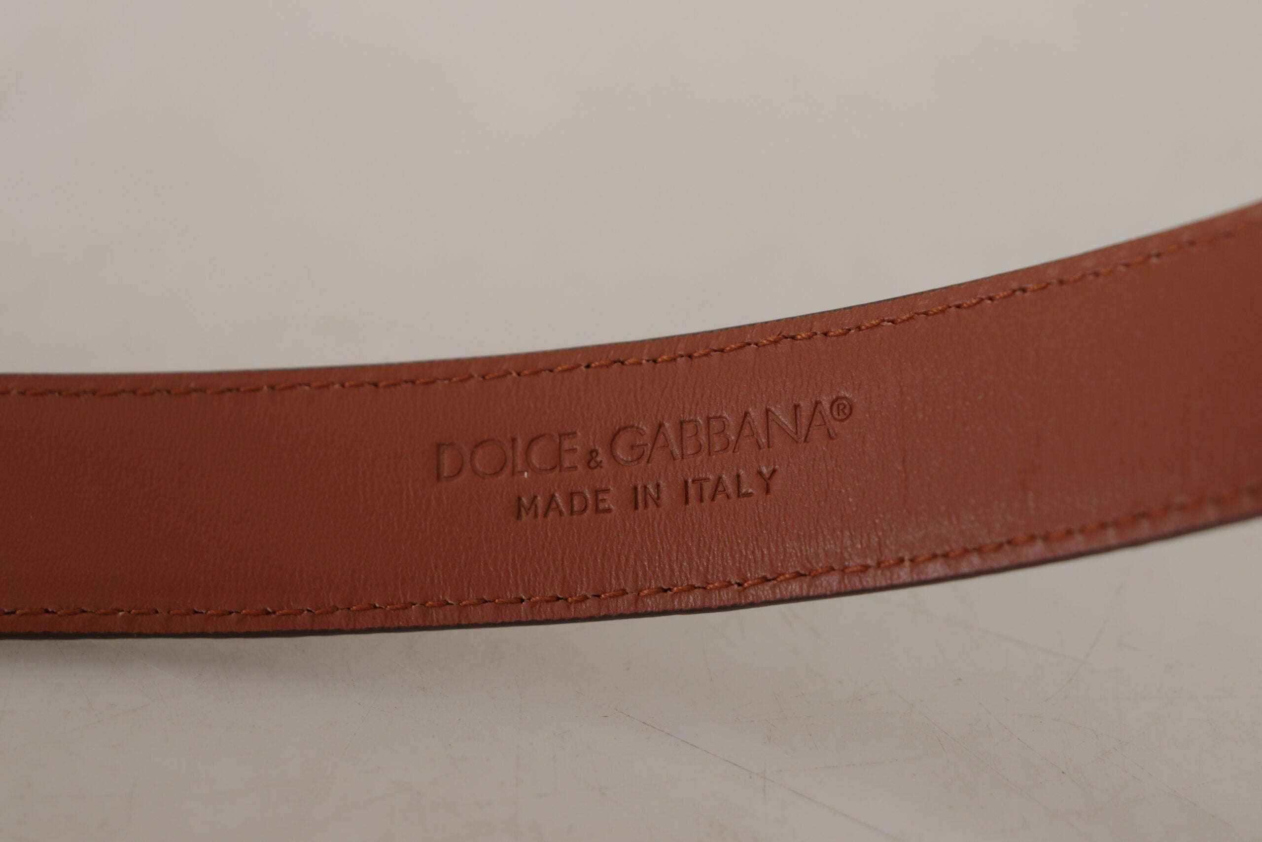 Dolce & Gabbana Eleganter gravierter Ledergürtel – Zeitloser Stil