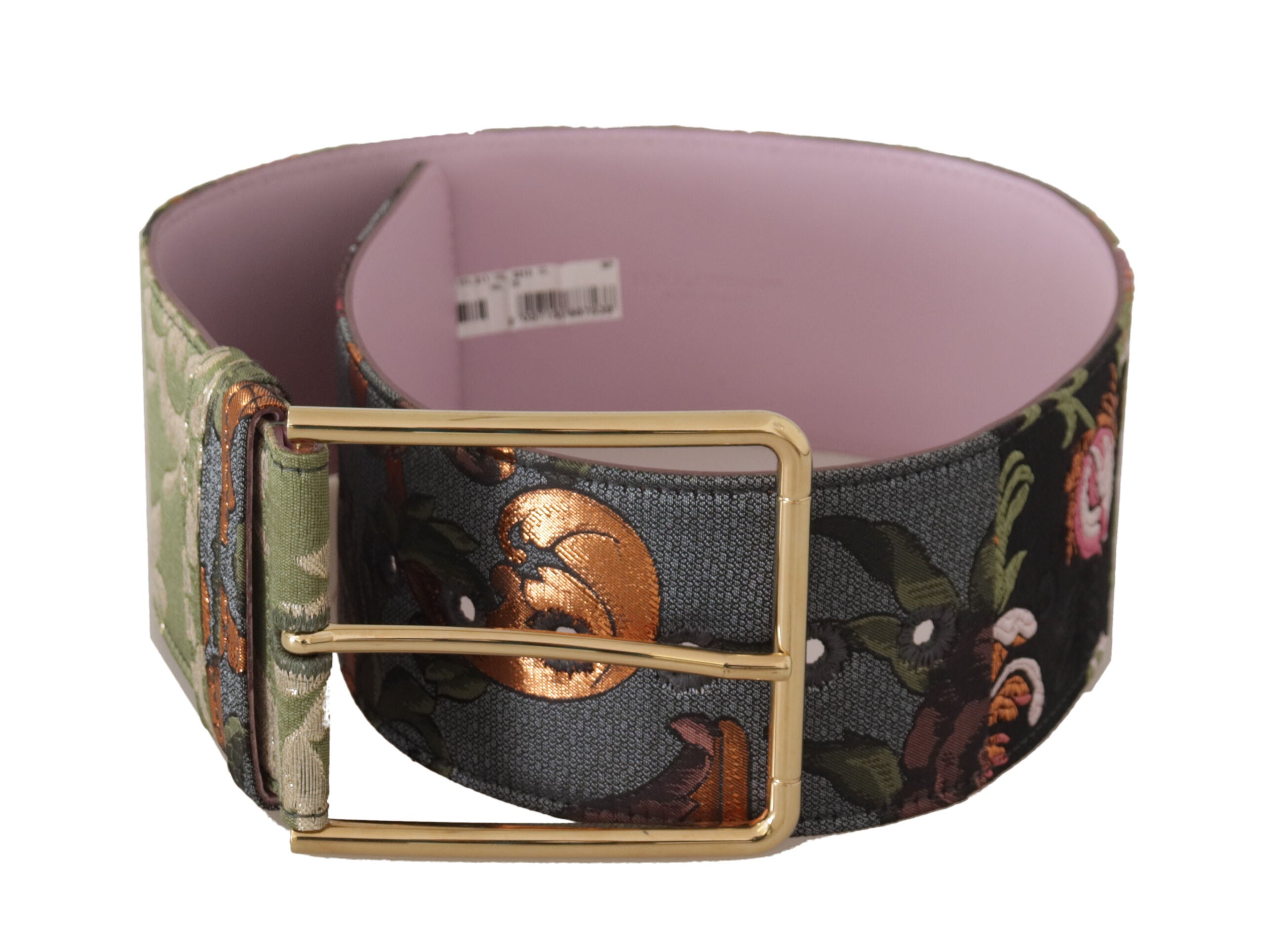 Dolce & Gabbana Eleganter mehrfarbiger Canvas-Ledergürtel