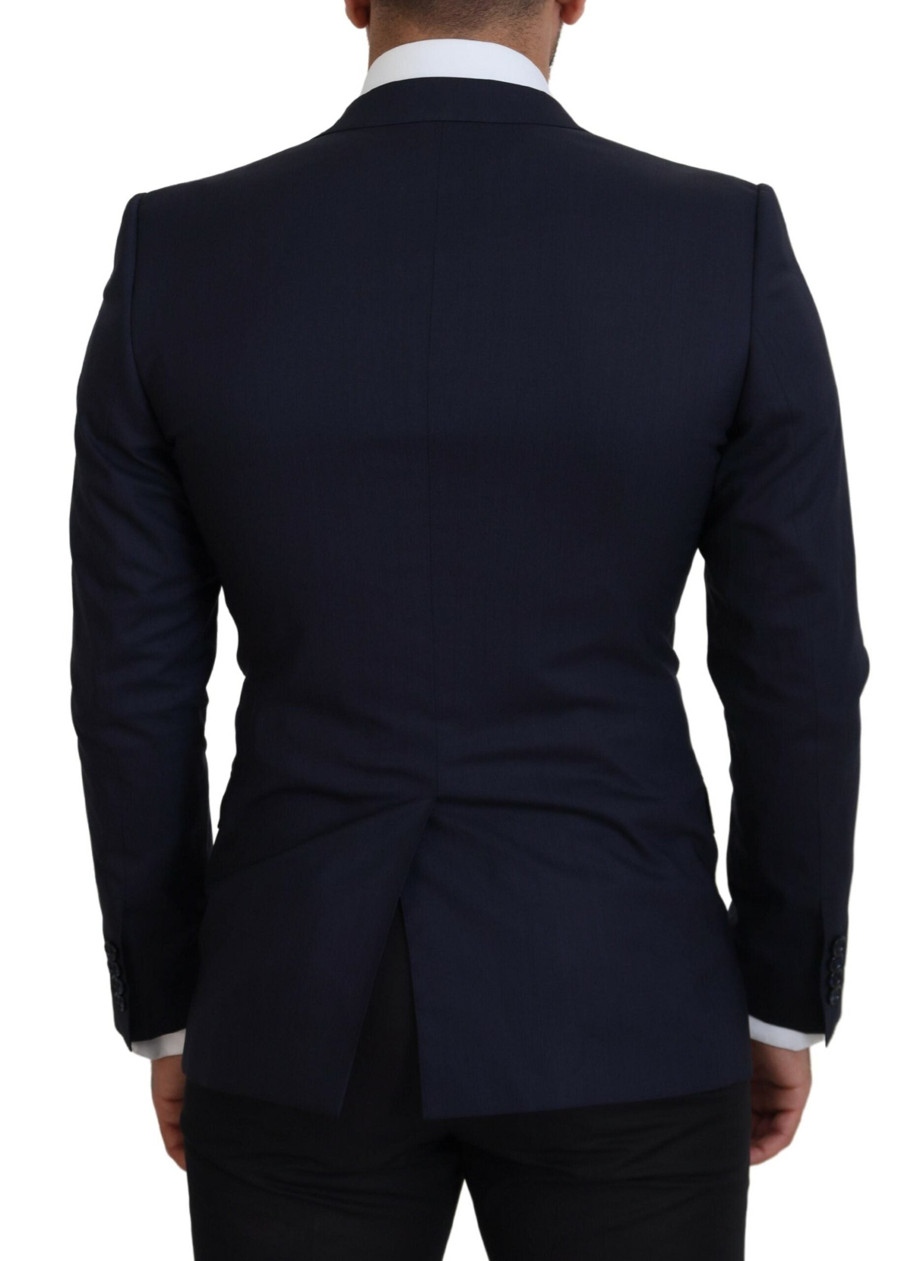 Sacou elegant din lână și mătase albastră Dolce & Gabbana