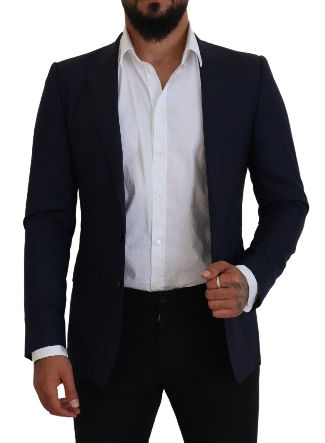 Sacou elegant din lână și mătase albastră Dolce & Gabbana