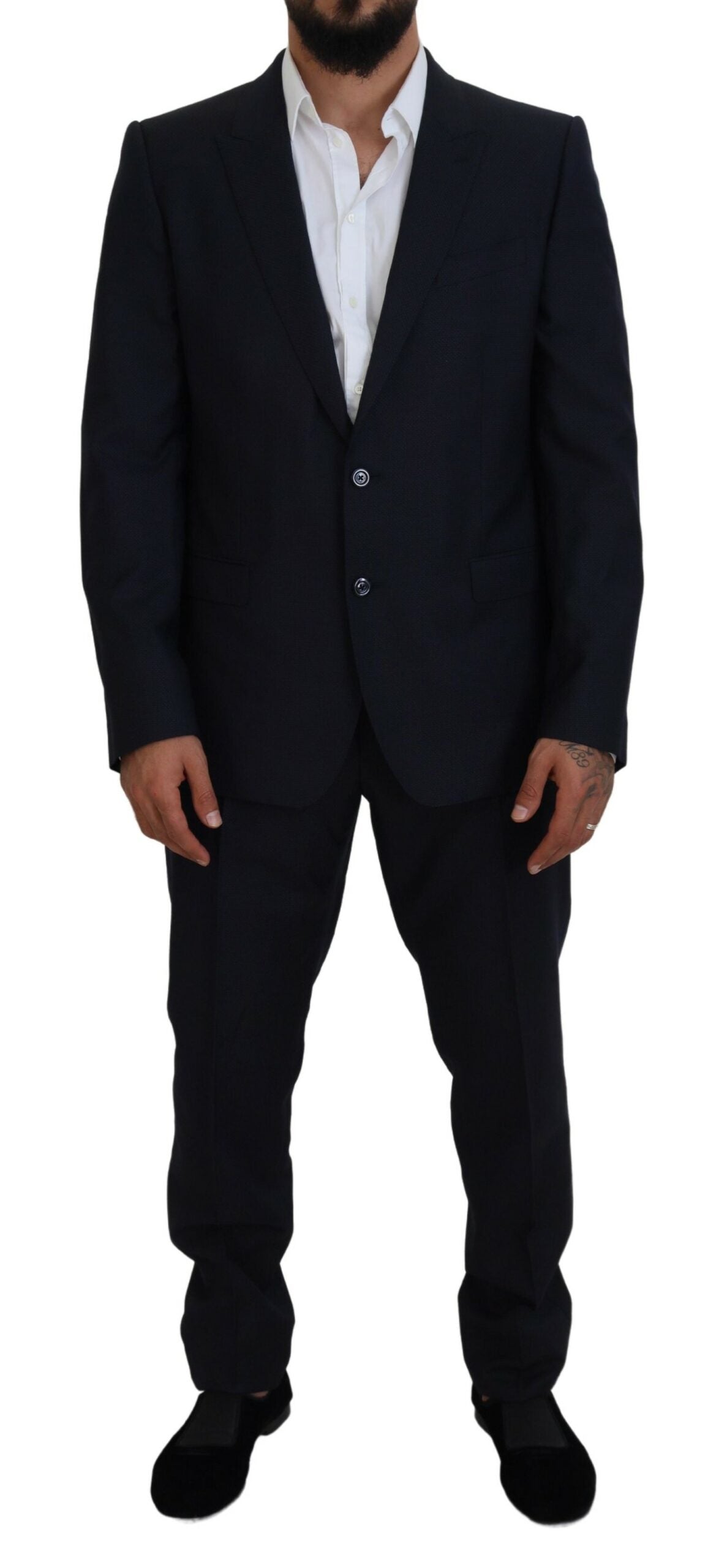Dolce & Gabbana Eleganter blauer Martini-Anzug aus Woll-Seiden-Mischung