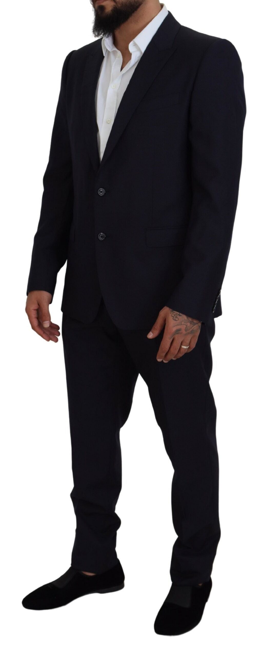 Dolce & Gabbana Eleganter blauer Martini-Anzug aus Woll-Seiden-Mischung