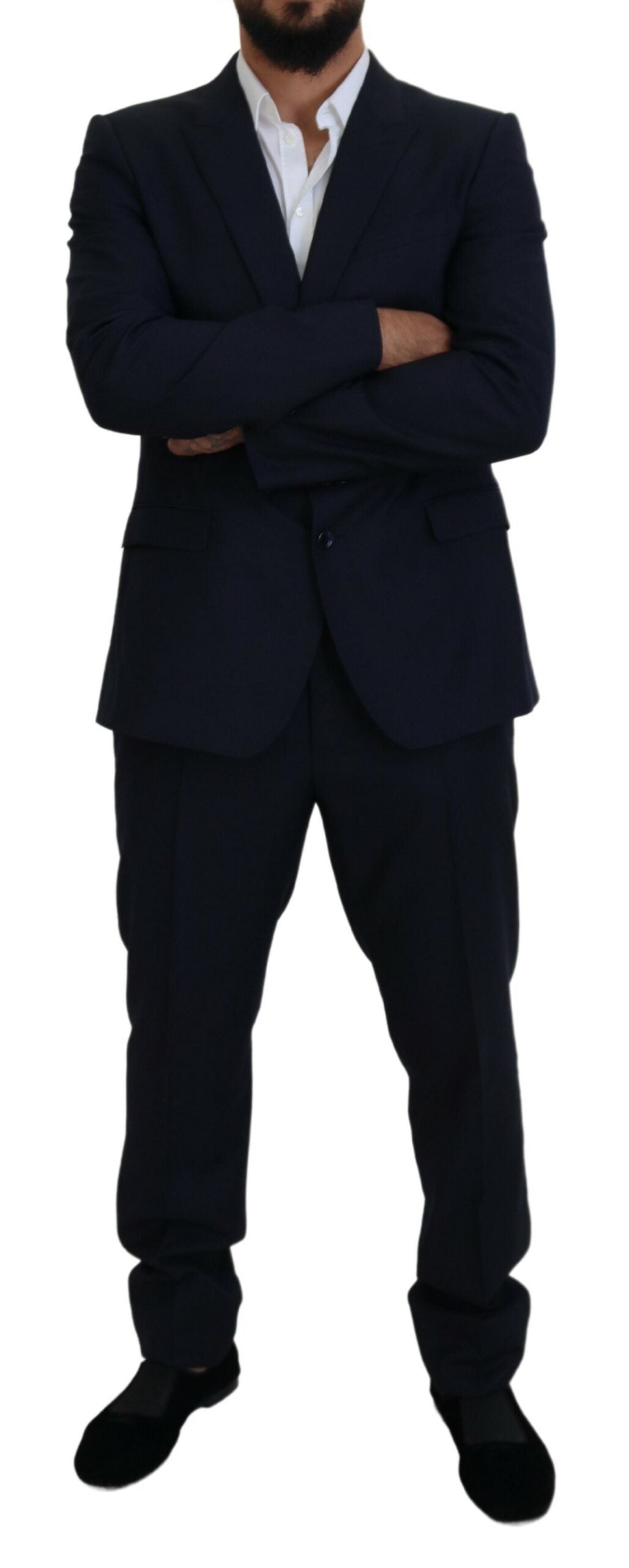 Dolce & Gabbana Eleganter blauer Martini-Anzug aus Woll-Seiden-Mischung