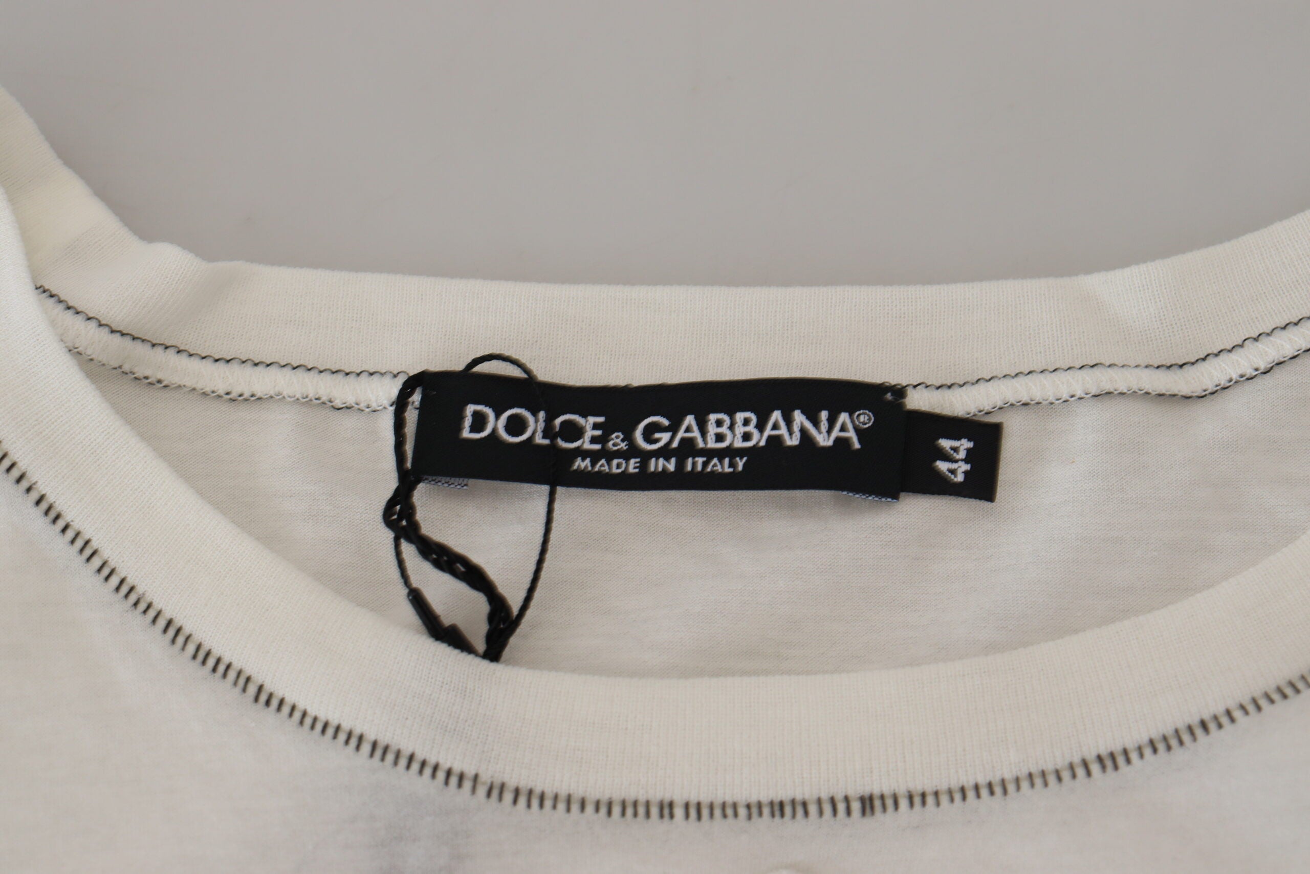 Dolce & Gabbana Elegantes weißes T-Shirt aus Baumwoll-Seiden-Mischung