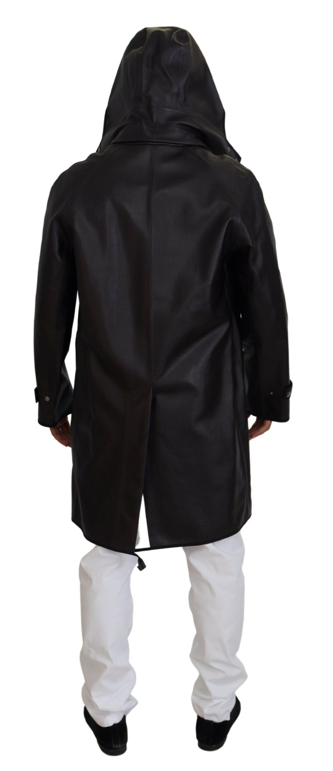 Dolce & Gabbana Parka elegantă cu glugă în negru și bordeaux