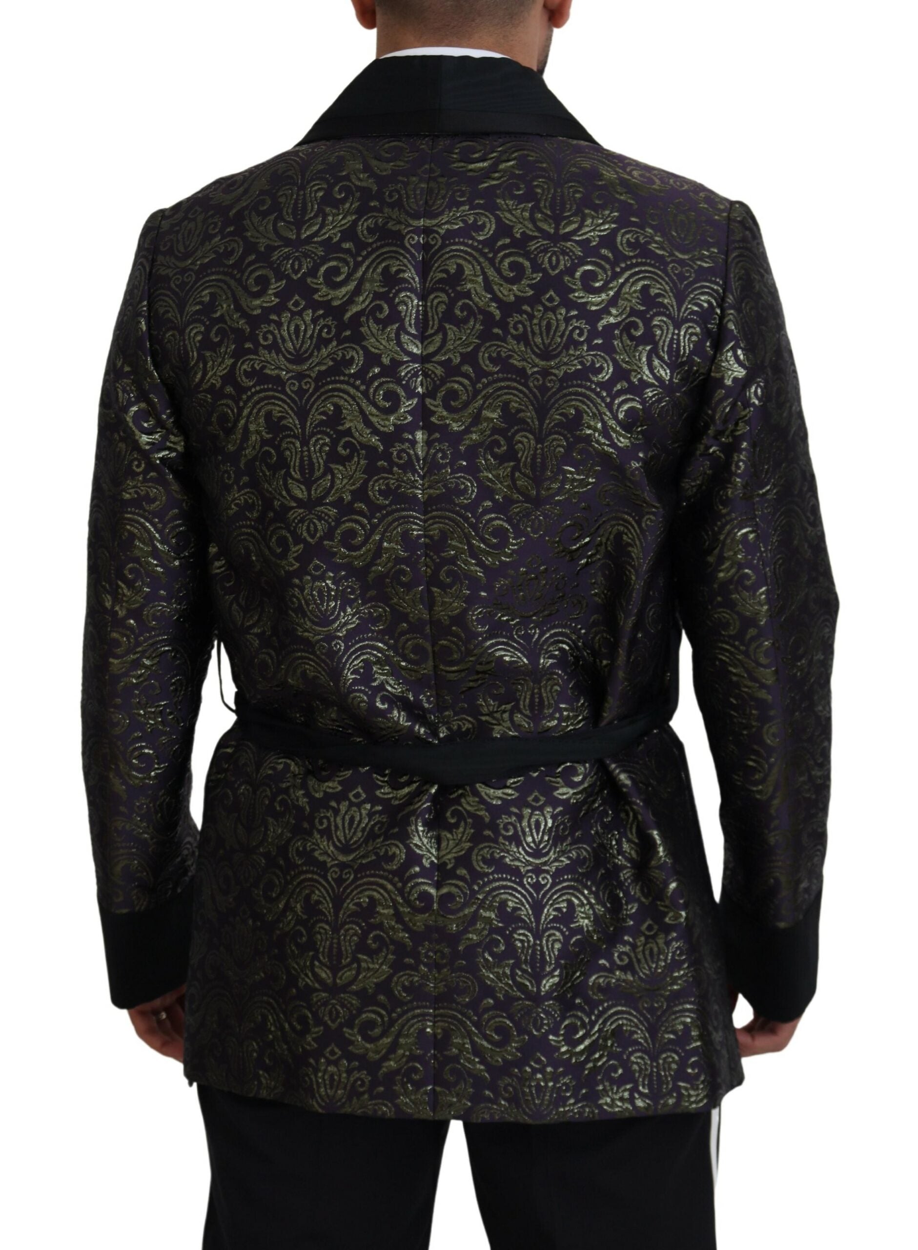 Jachetă Dolce & Gabbana cu imprimeu jacquard auriu