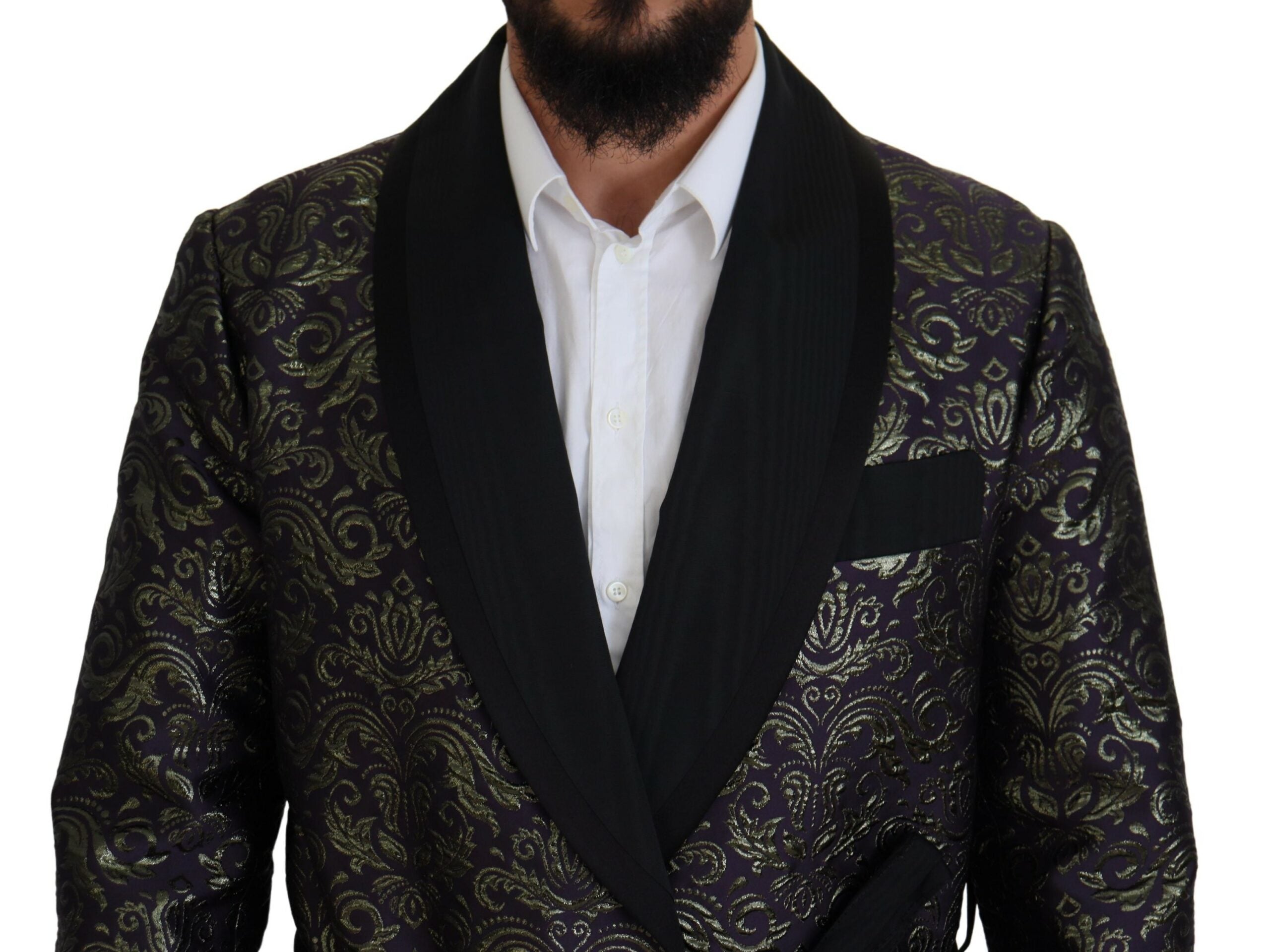 Jachetă Dolce & Gabbana cu imprimeu jacquard auriu