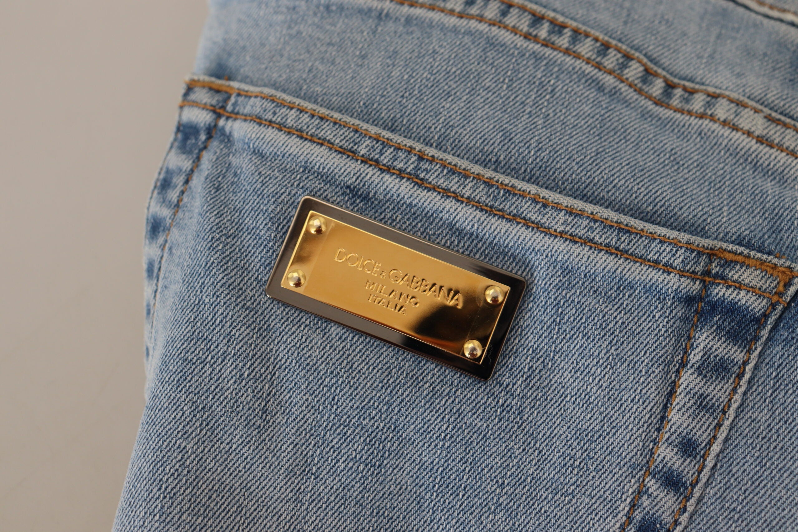 Dolce & Gabbana Elegante Slim Fit Hellblaue Jeanshose