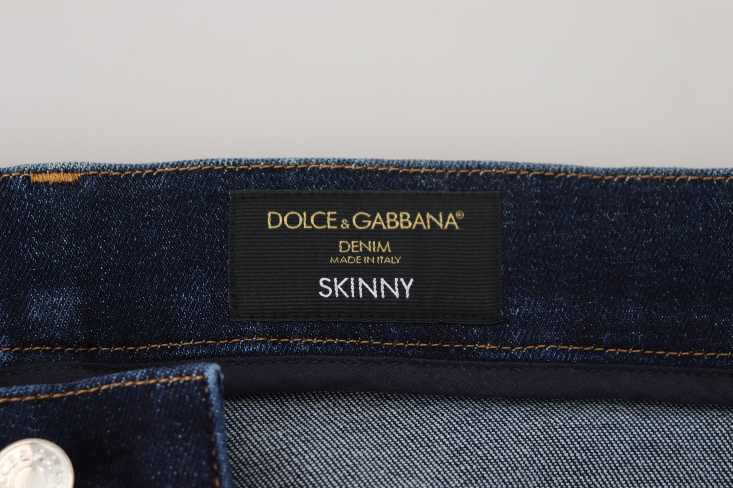 Dolce & Gabbana Elegante Slim Fit Jeans in Dunkelblau