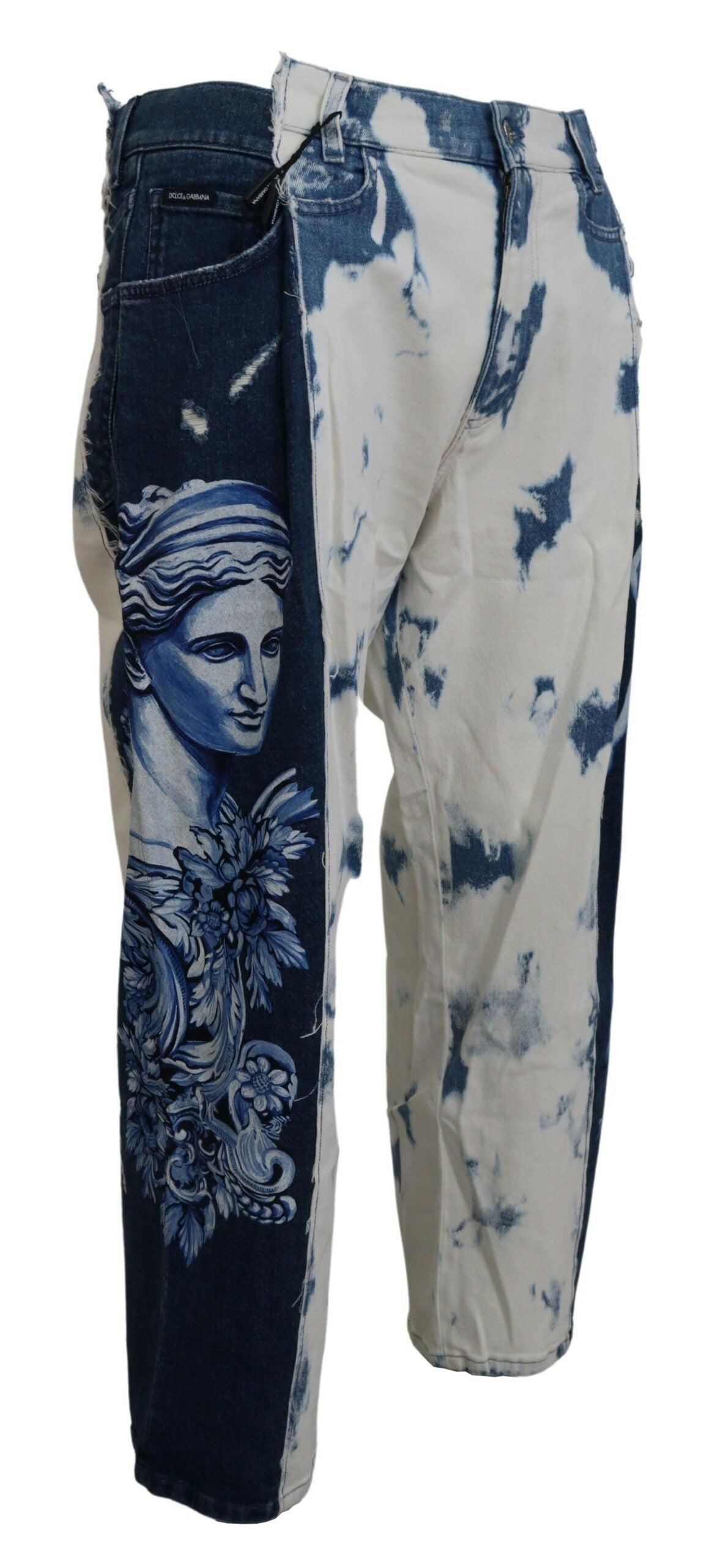Dolce & Gabbana Elegante Loose Fit Jeanshose mit einzigartigem Print