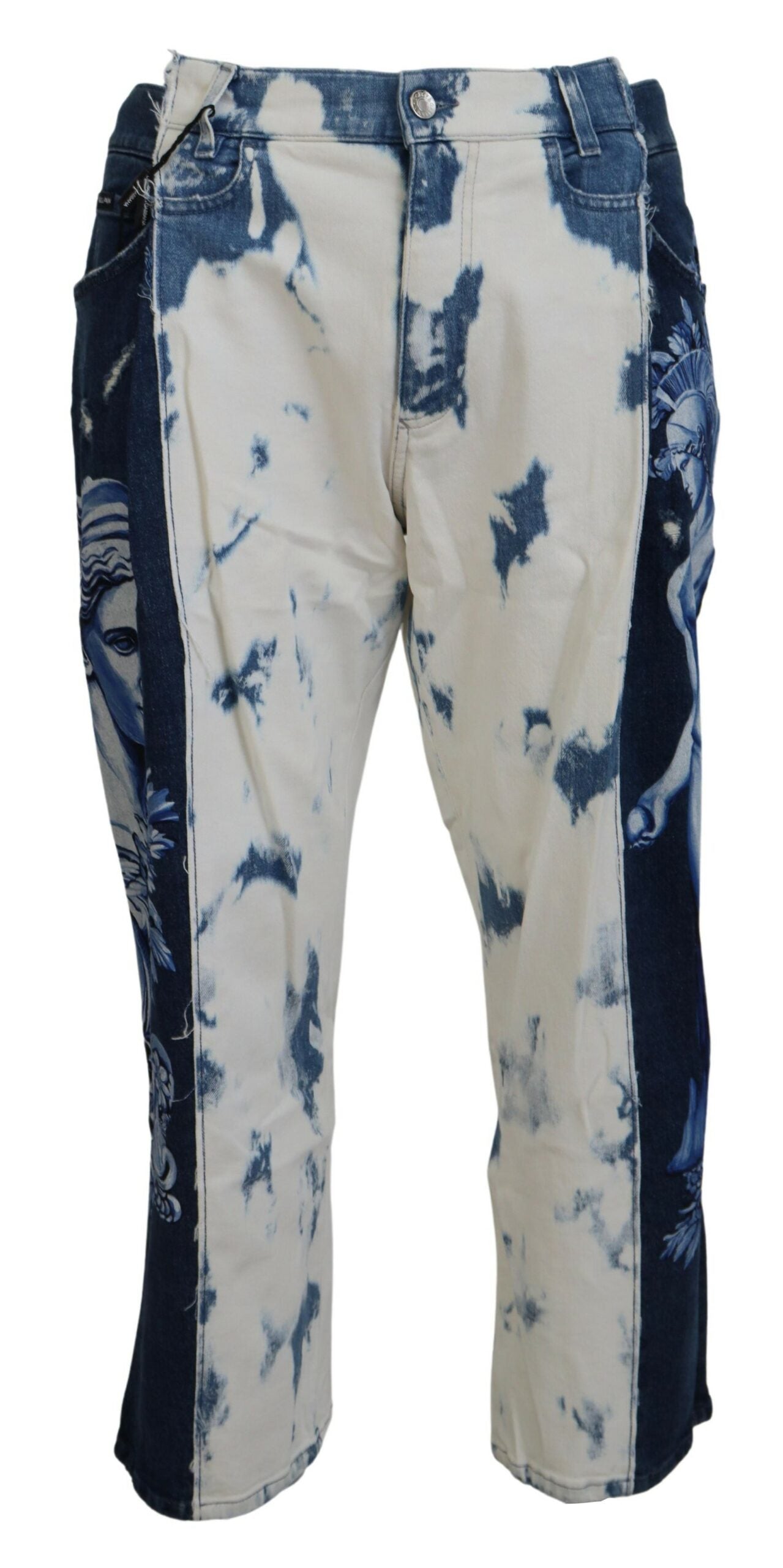 Dolce & Gabbana Elegante Loose Fit Jeanshose mit einzigartigem Print