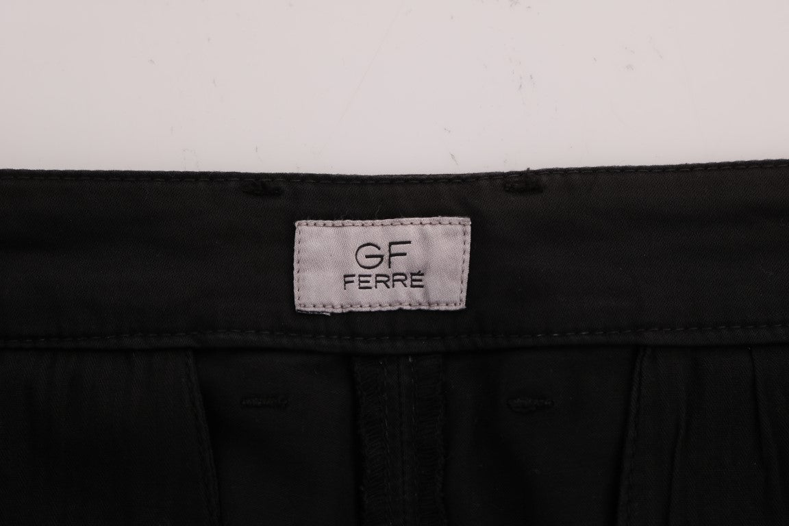 GF Ferre Elegante Slim Fit-Hose aus schwarzer Baumwolle