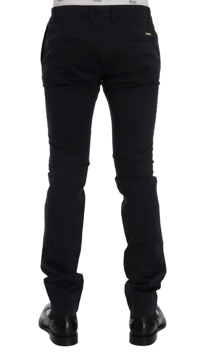GF Ferre Chic Slim-Fit-Hose aus blauer Stretch-Baumwolle