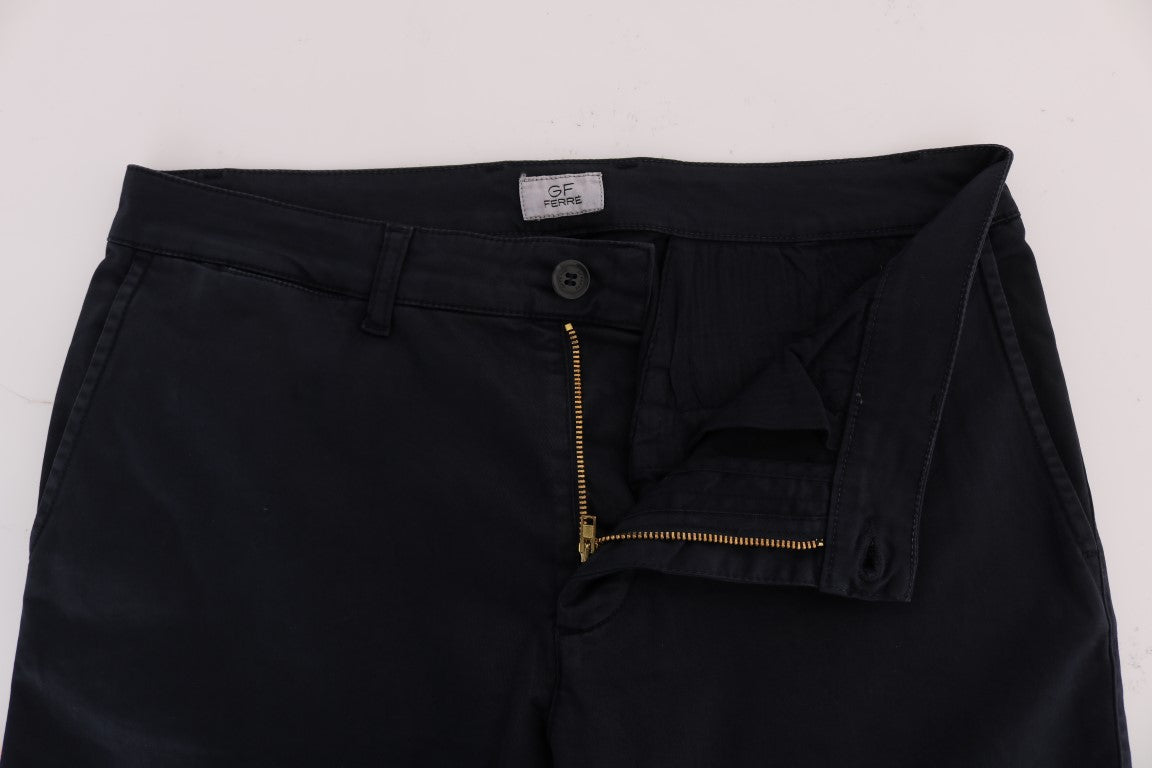 GF Ferre Chic Slim-Fit-Hose aus blauer Stretch-Baumwolle