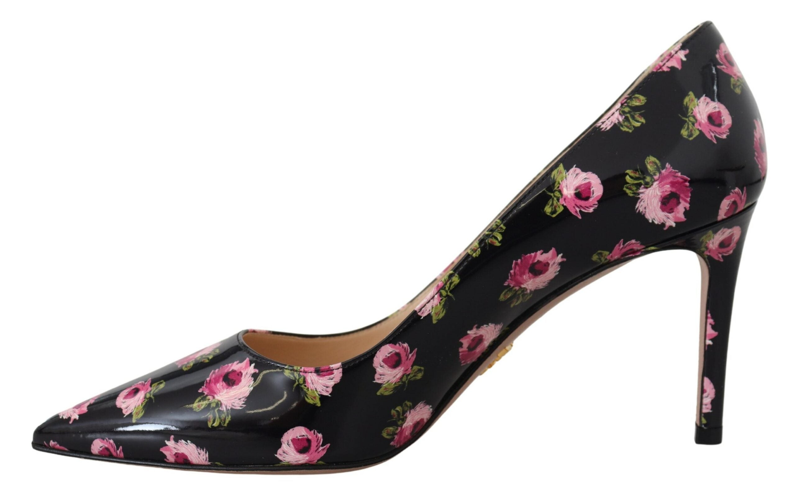 Prada Elegante Pumps aus Leder mit Blumenmuster