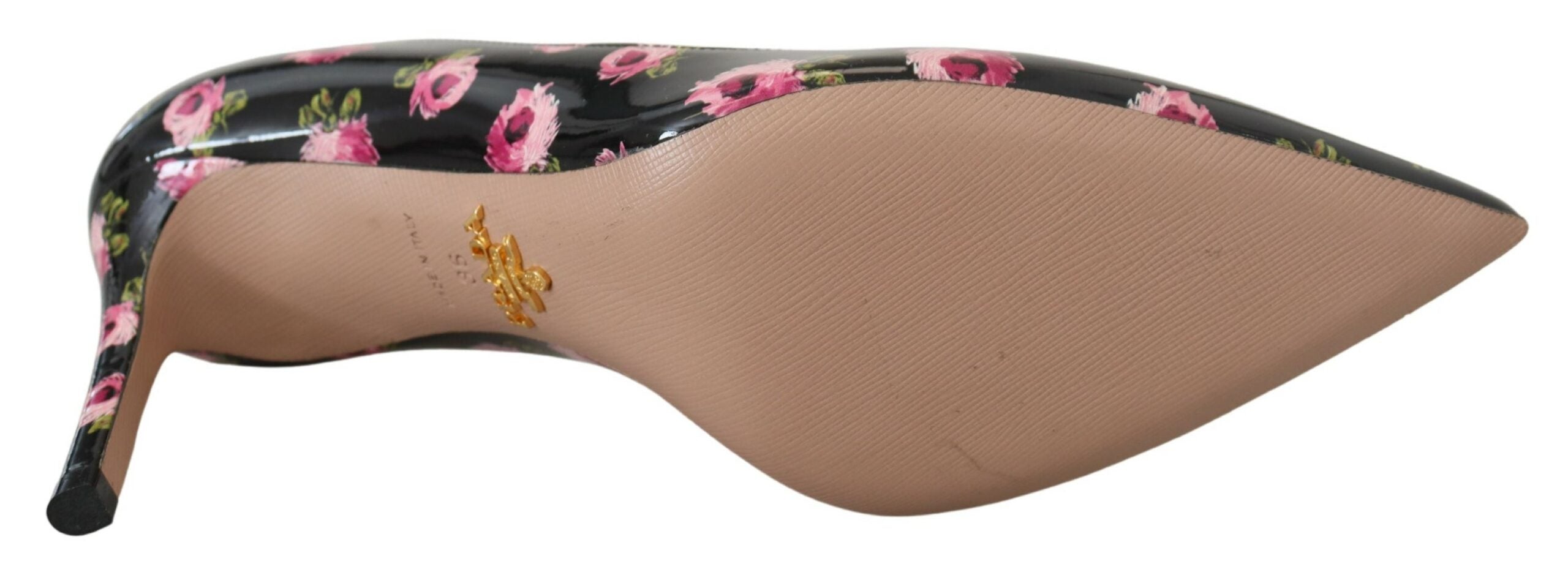 Prada Elegante Pumps aus Leder mit Blumenmuster