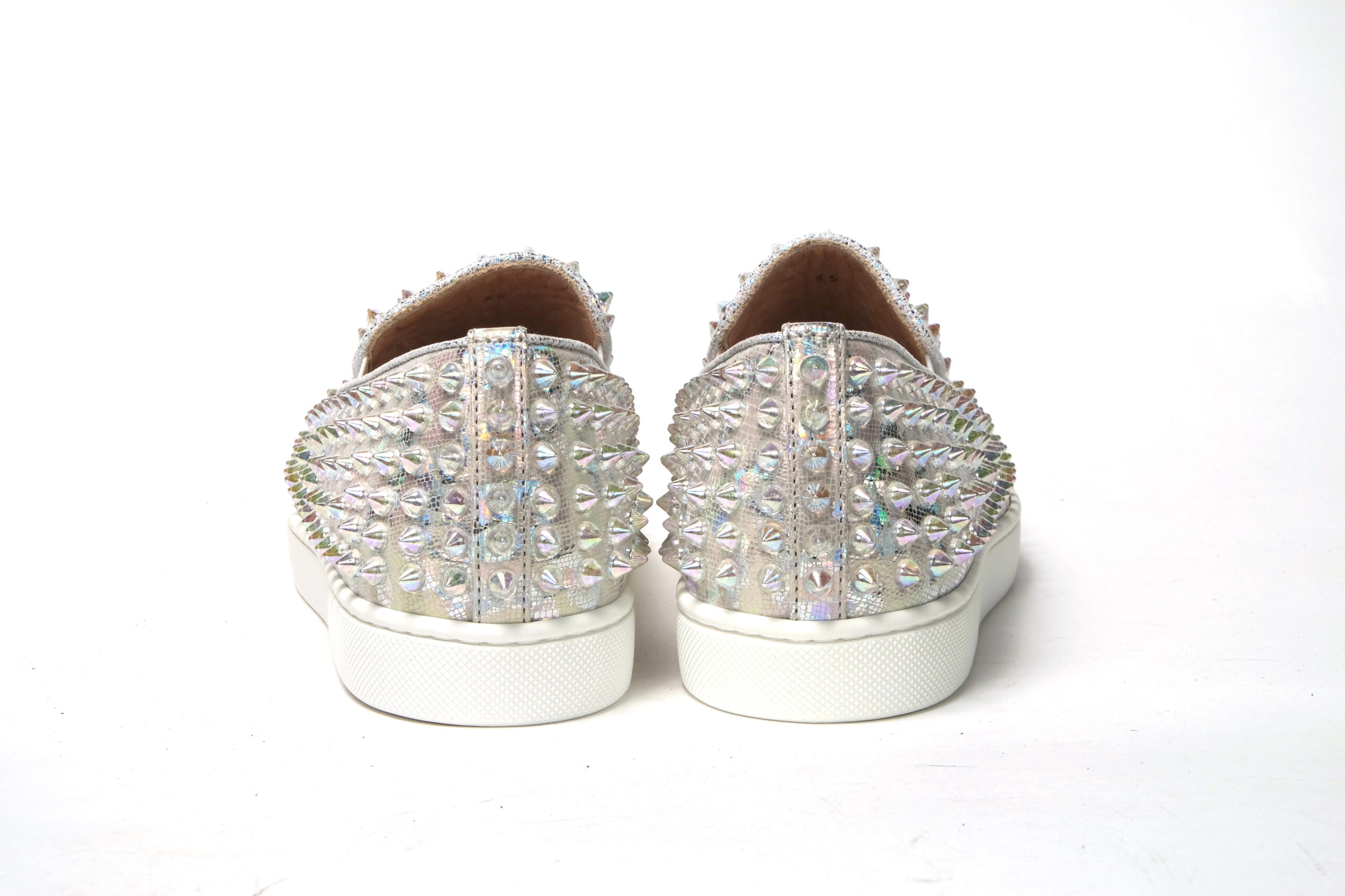 Christian Louboutin Weiß Ab/Clear Ab Roller Boat Frau Flache Sneaker