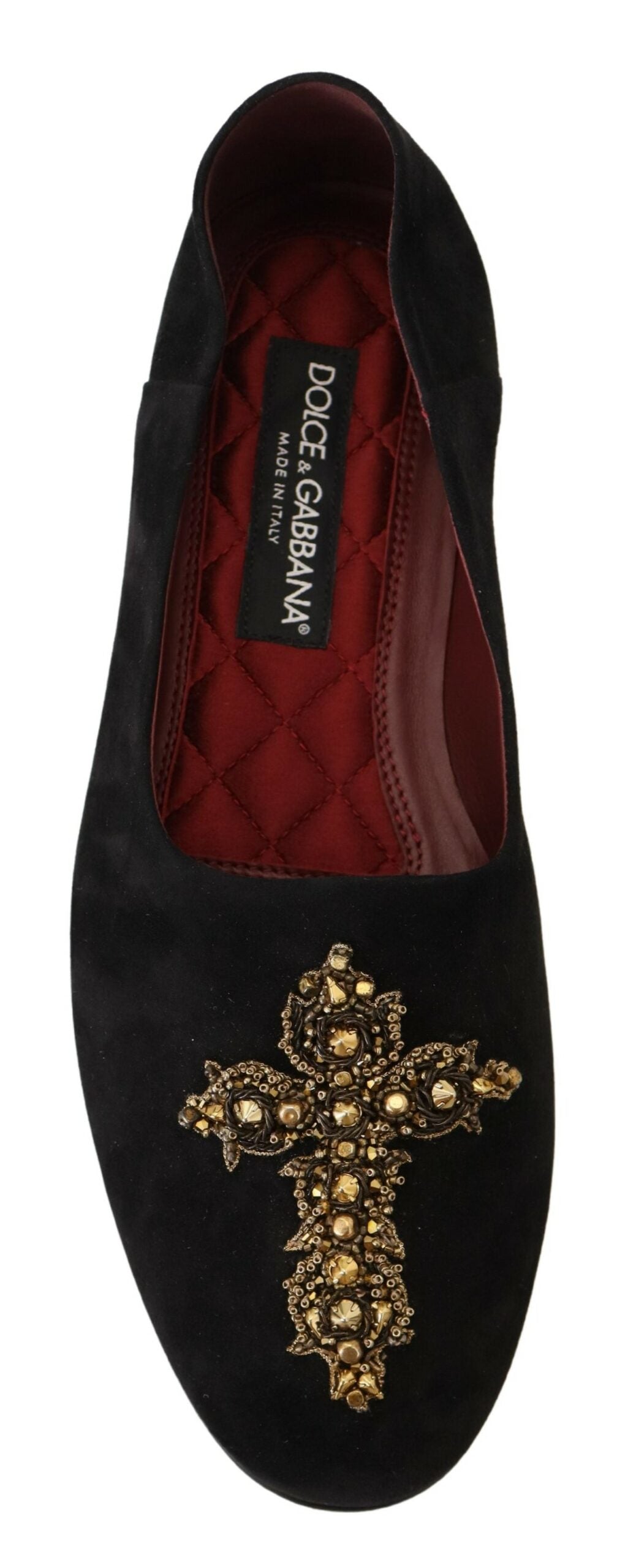 Dolce & Gabbana – Loafer mit Kristall-Pailletten in Schwarz und Gold