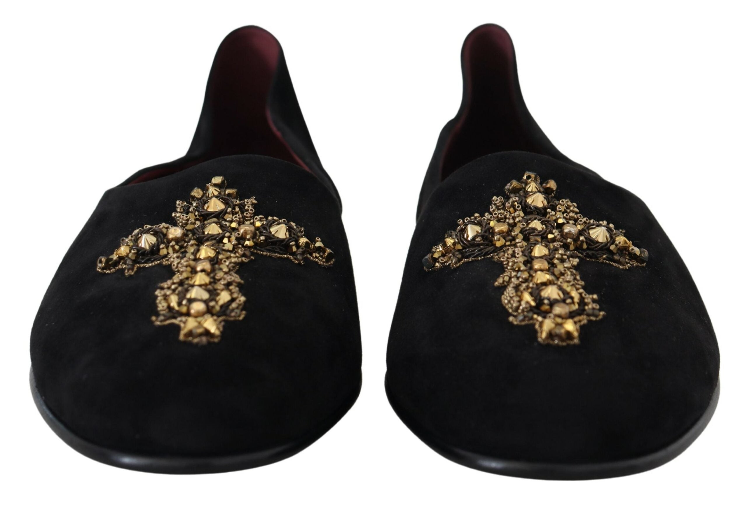 Dolce & Gabbana – Loafer mit Kristall-Pailletten in Schwarz und Gold