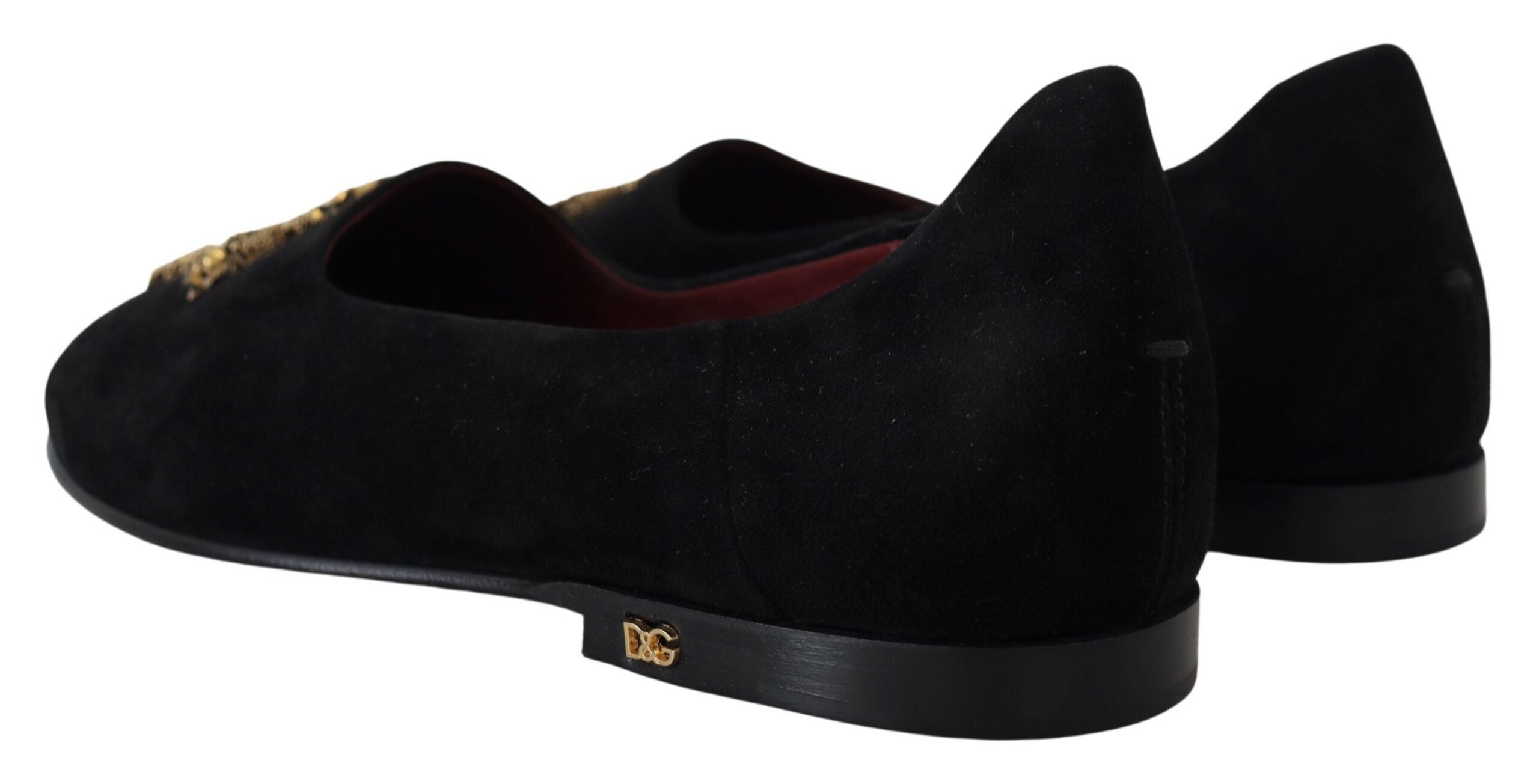 Dolce & Gabbana – Loafer mit Kristall-Pailletten in Schwarz und Gold