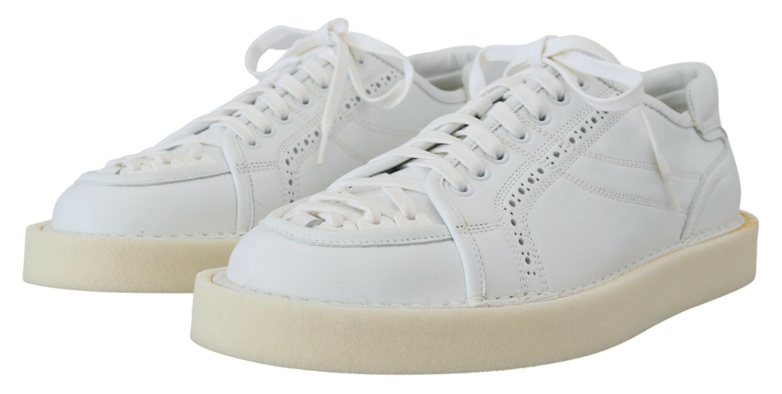 Dolce & Gabbana Elegante weiße Low-Top-Oxford-Sneaker