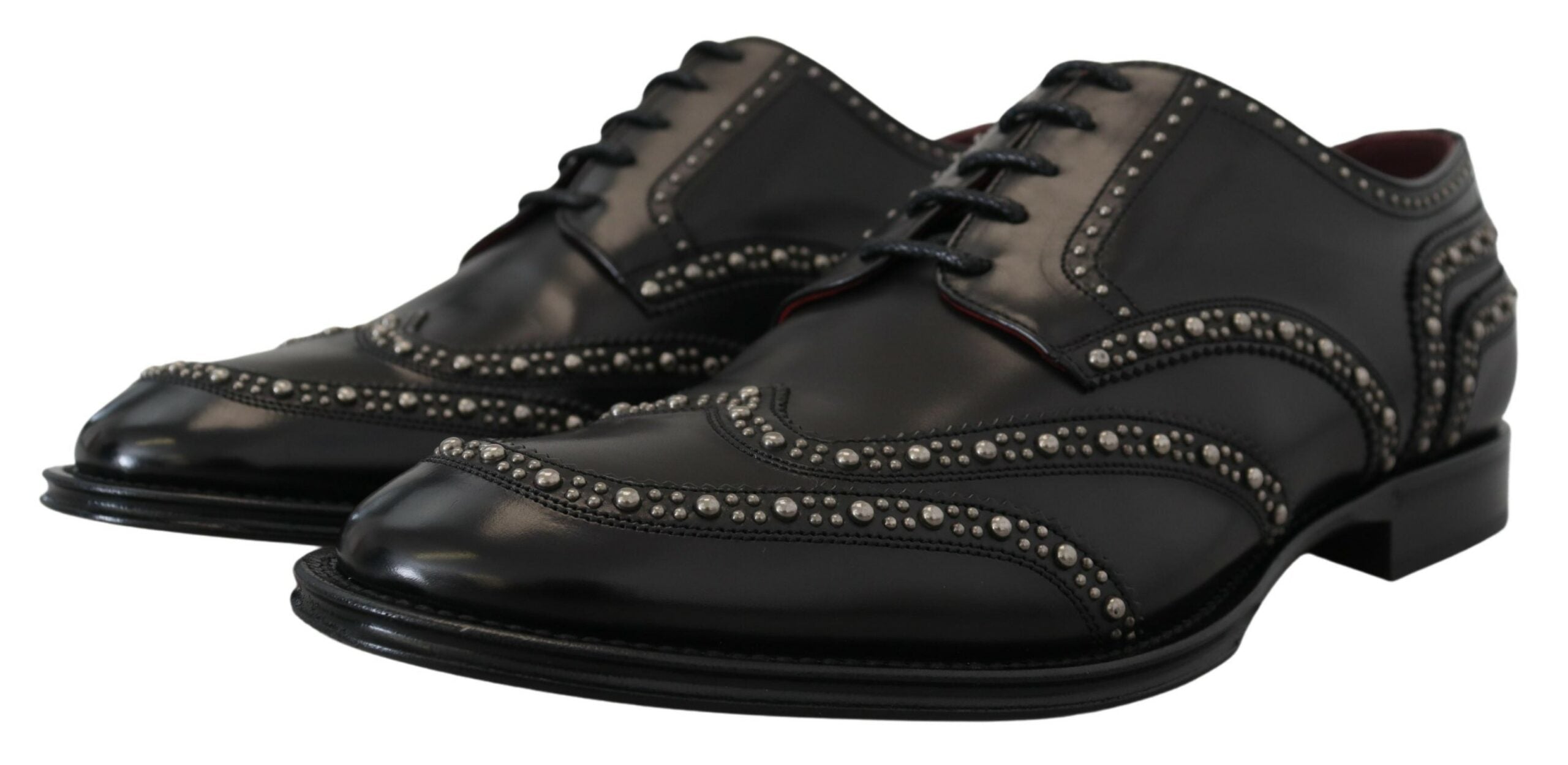 Dolce & Gabbana – Elegante schwarze Derby-Schuhe mit Nieten