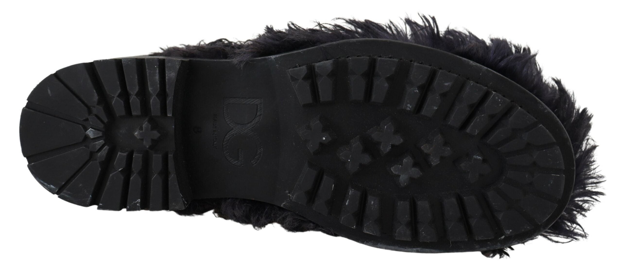 Dolce & Gabbana – Schwarze Lammfell-Stiefeletten aus Leder