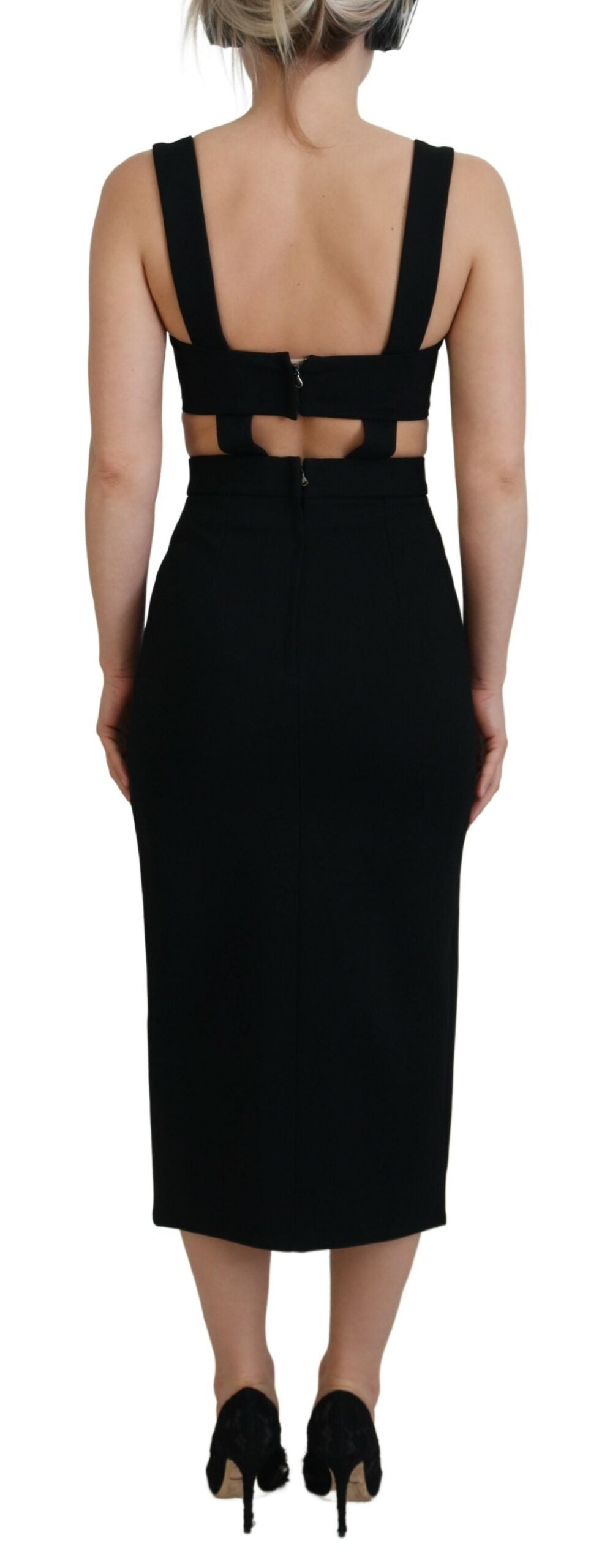 Rochie midi elegantă neagră Dolce & Gabbana