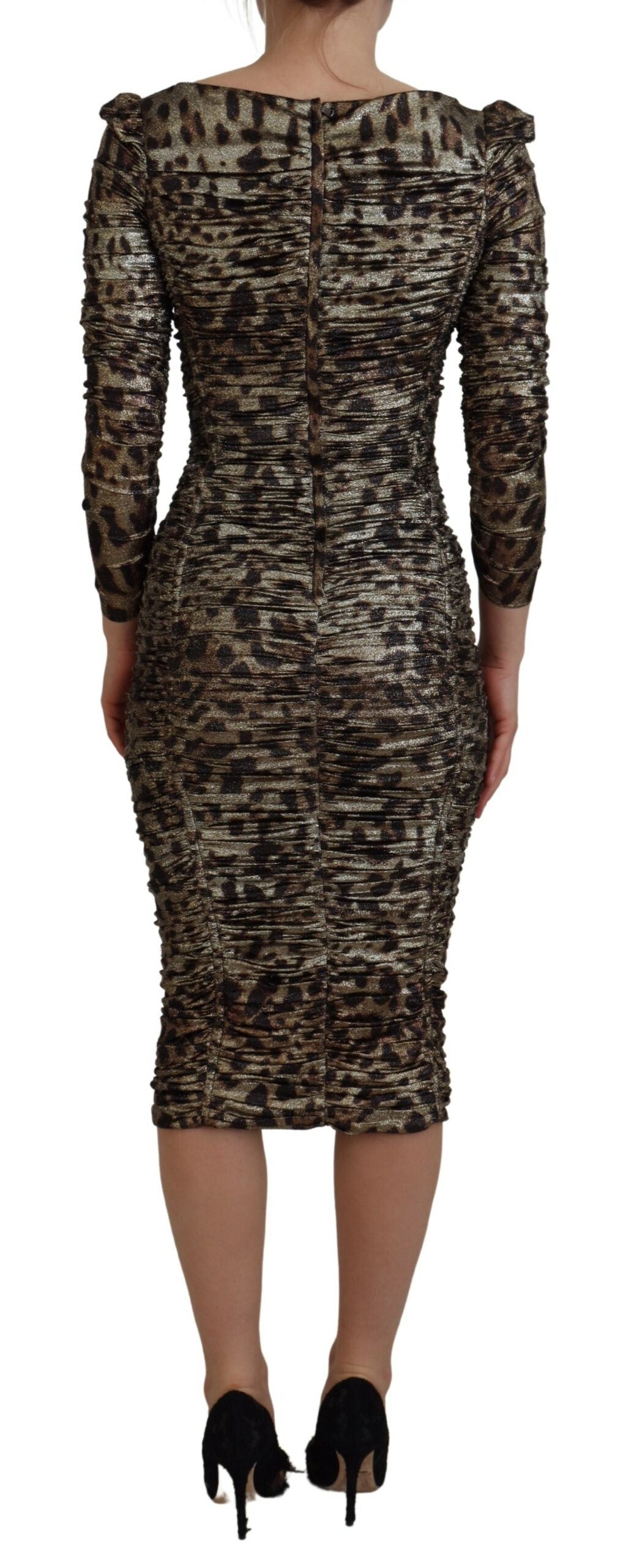 Dolce & Gabbana – Elegantes, figurbetontes Midikleid mit Leopardenmuster