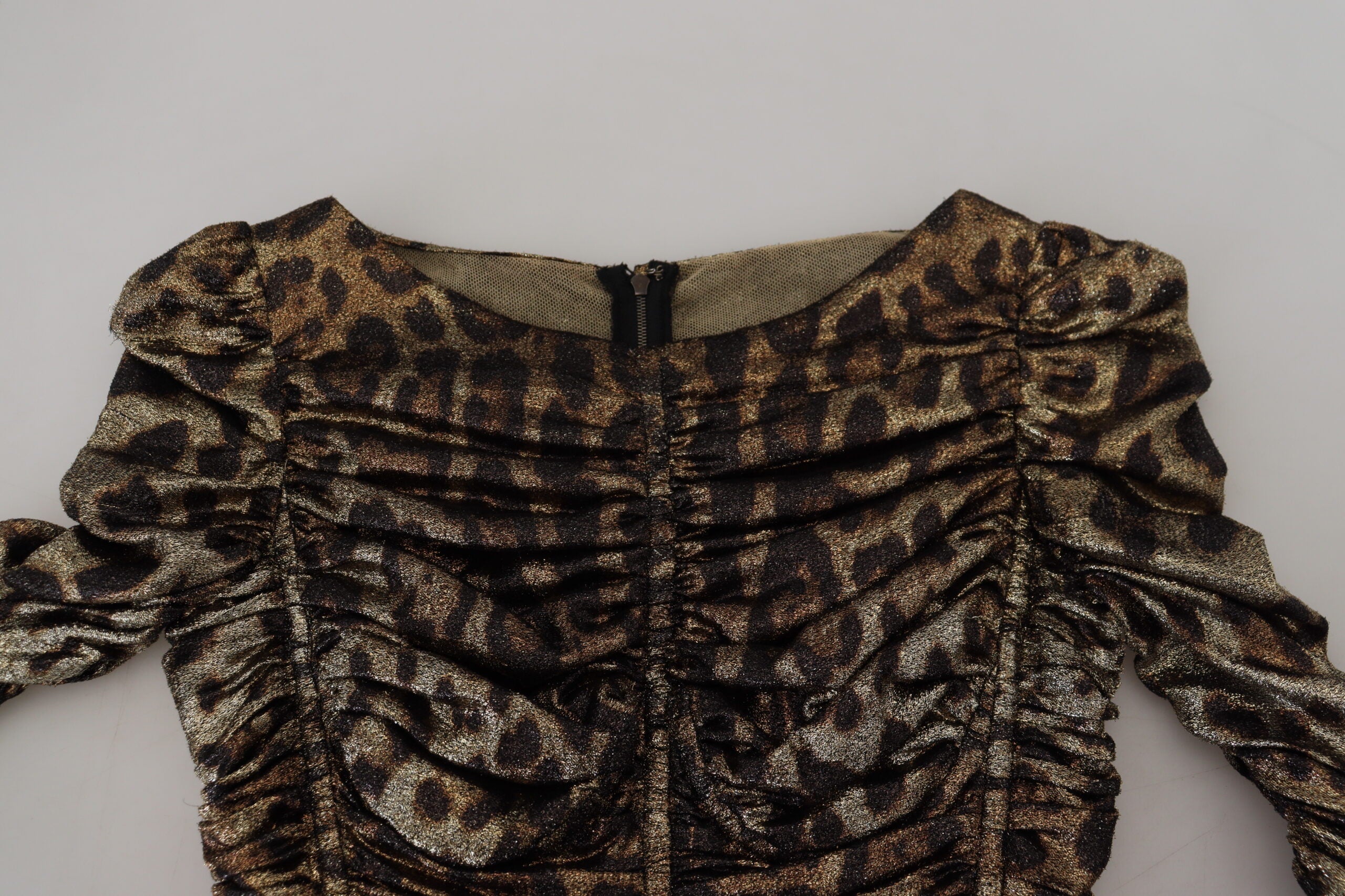 Dolce & Gabbana – Elegantes, figurbetontes Midikleid mit Leopardenmuster