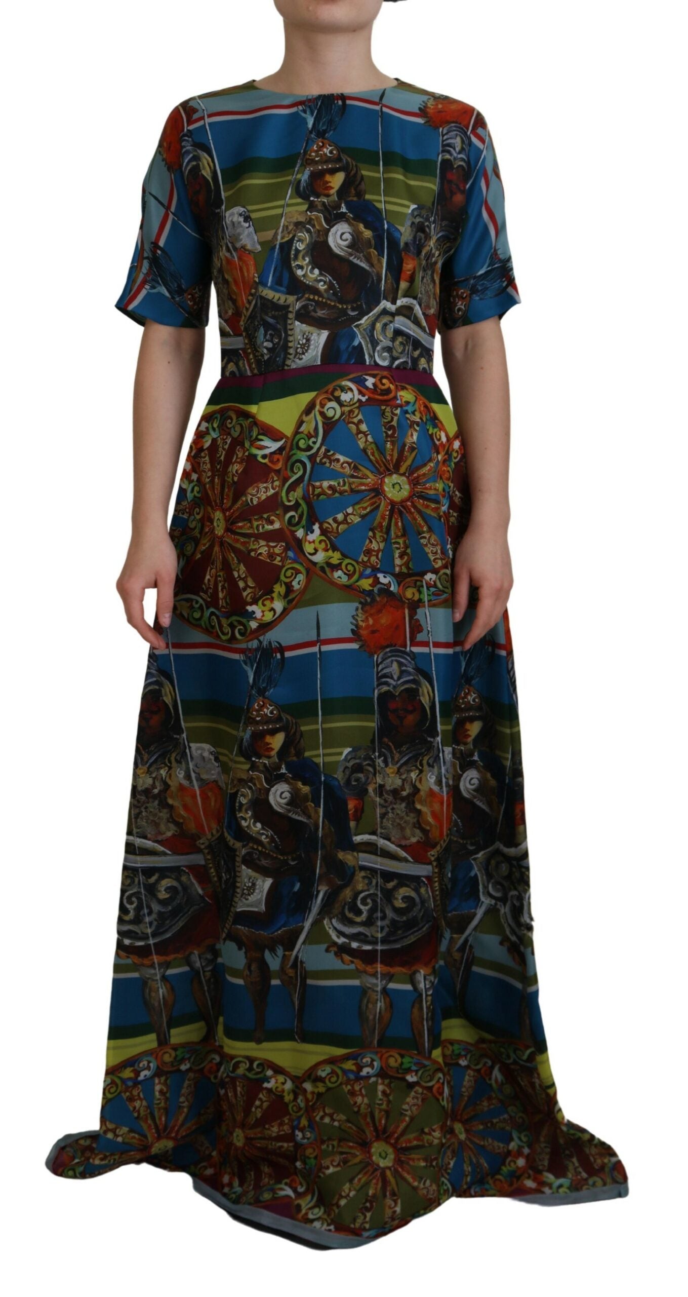 Rochie lungă de mătase Dolce & Gabbana Sicilian Elegance