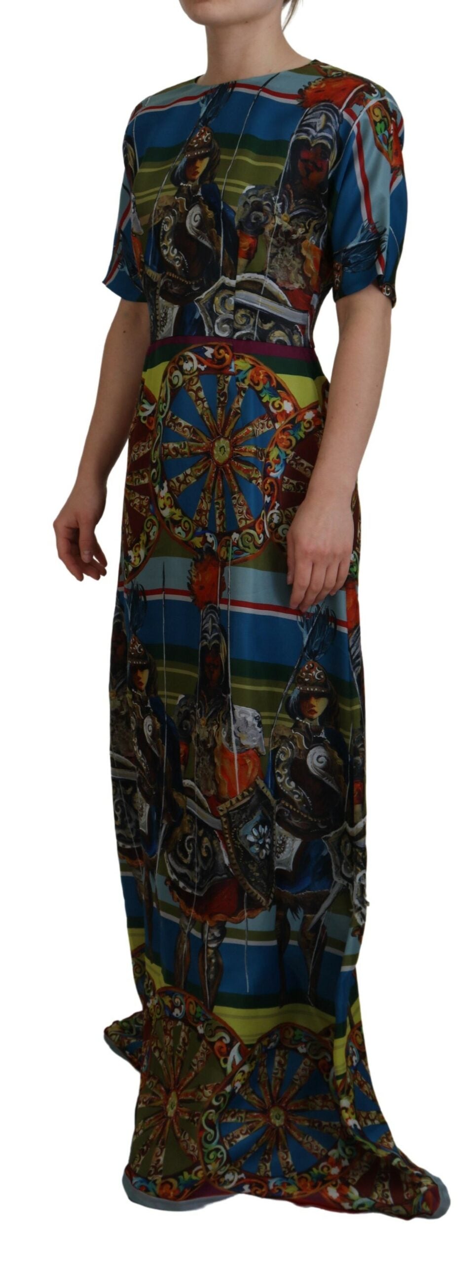 Rochie lungă de mătase Dolce & Gabbana Sicilian Elegance