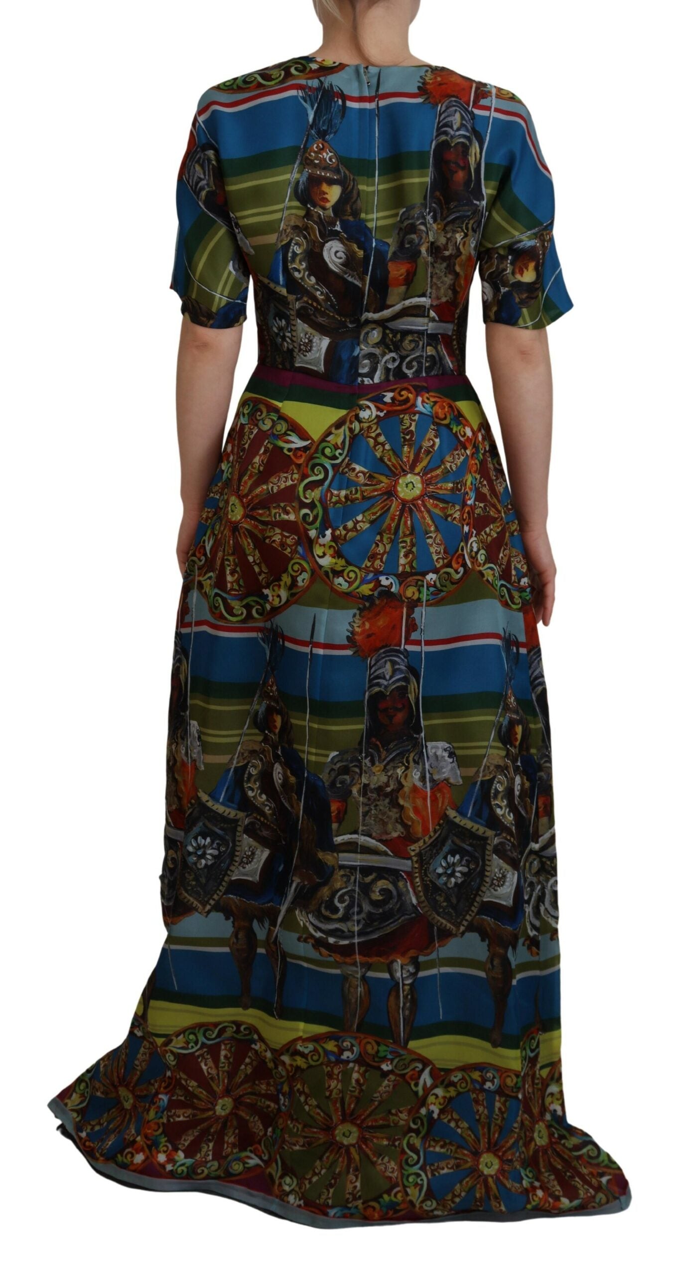 Rochie lungă de mătase Dolce & Gabbana Sicilian Elegance