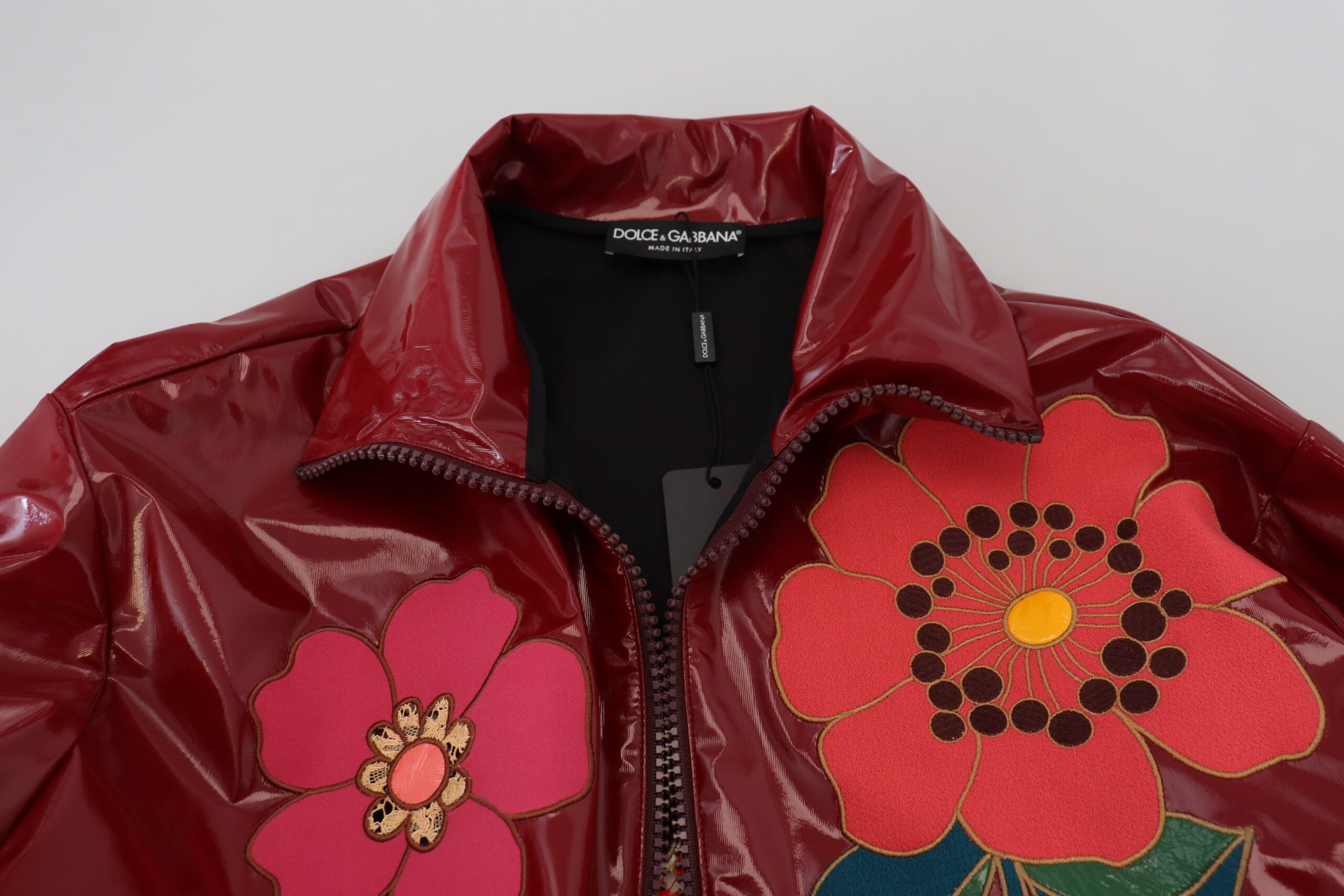 Dolce & Gabbana – Kastanienbraune Luxusjacke mit Blumenmuster